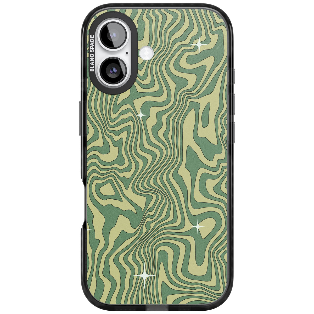 Sage Ripple iPhone 16 / iPhone 16 Plus / iPhone 17 Impact Black Phone Case front