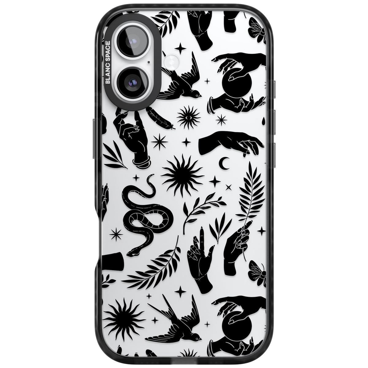 Mystic Magic (Black) iPhone 16 / iPhone 16 Plus / iPhone 17 Impact Black Phone Case front