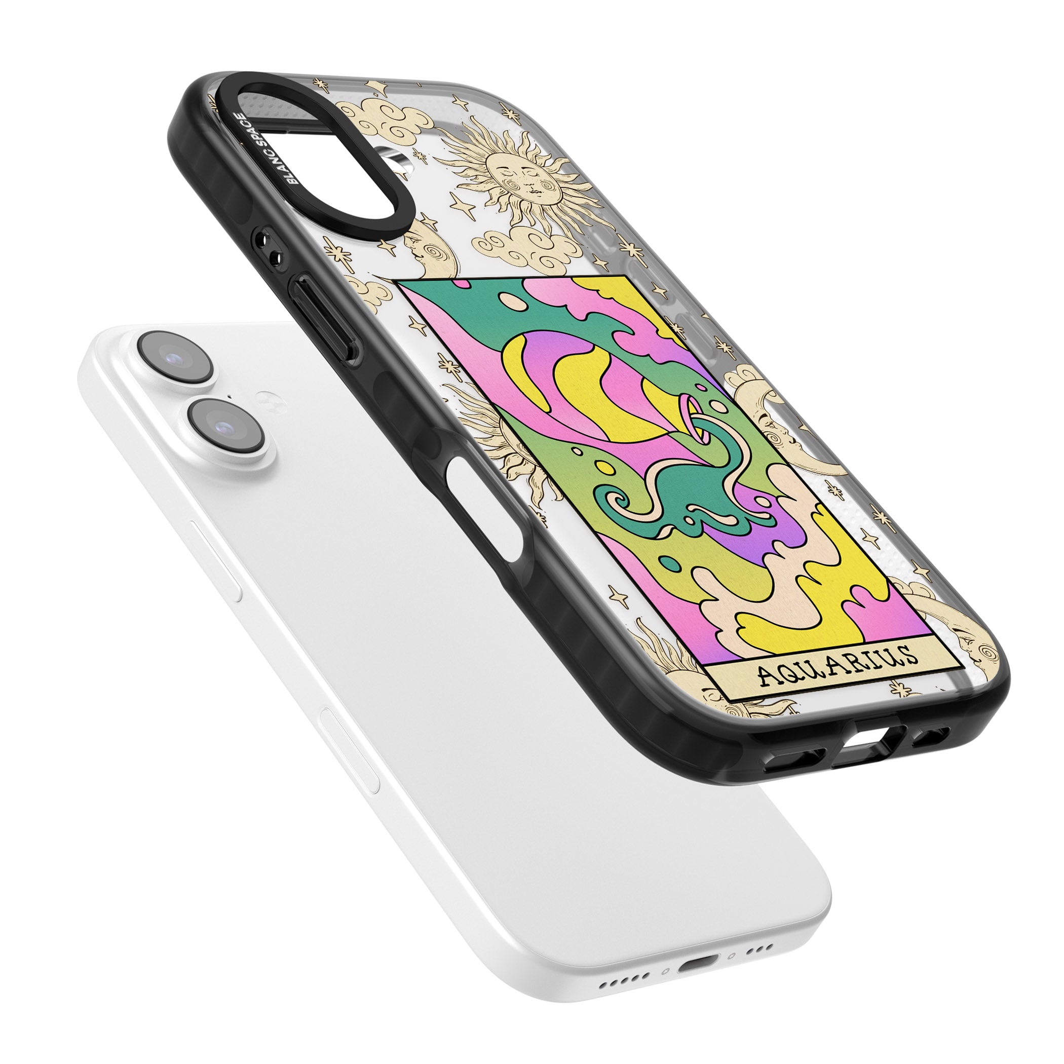 Celestial Zodiac Aquarius iPhone 17 Impact Black Phone Case Colours