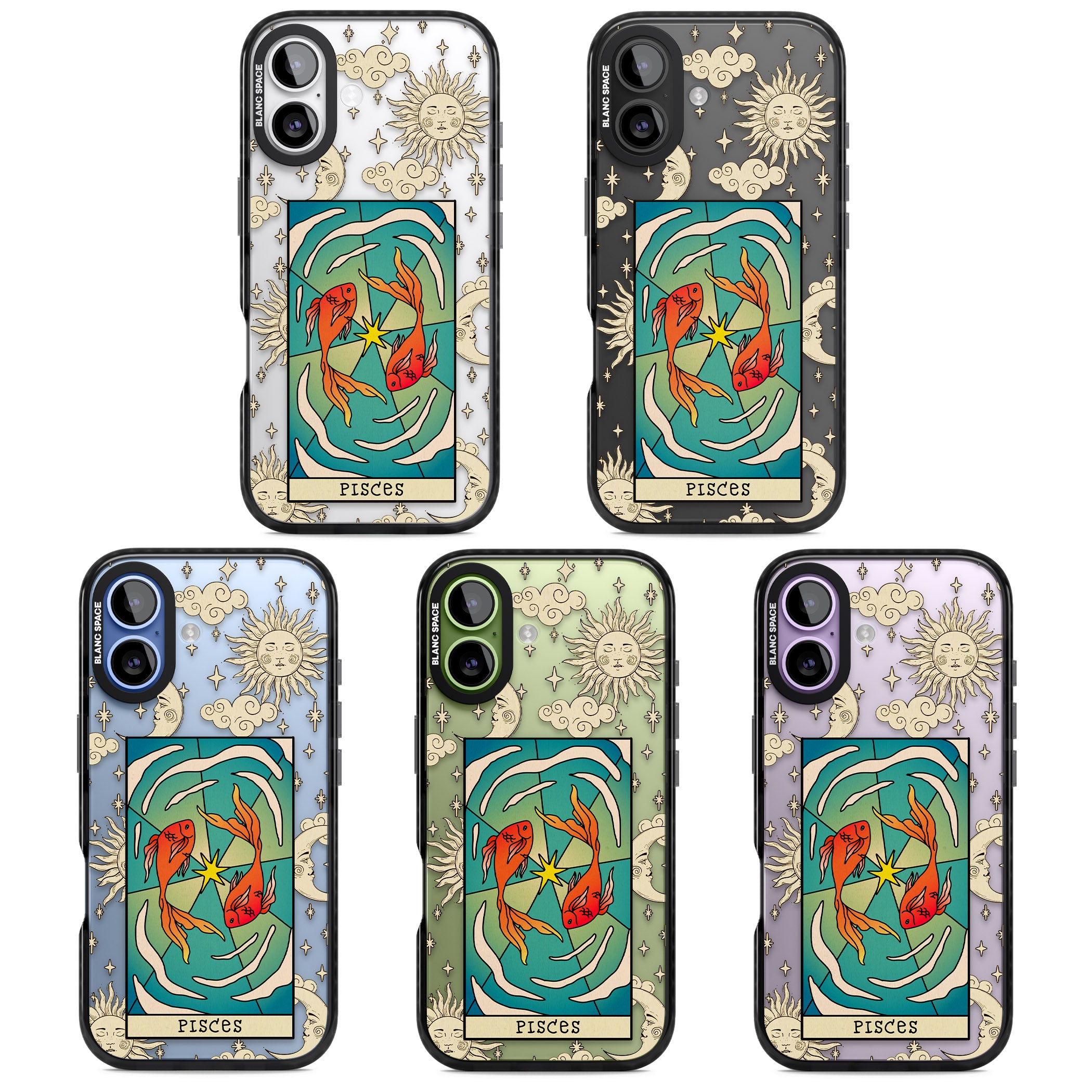 Celestial Zodiac Pisces iPhone 17 Impact Black Phone Case APT Impact Protection