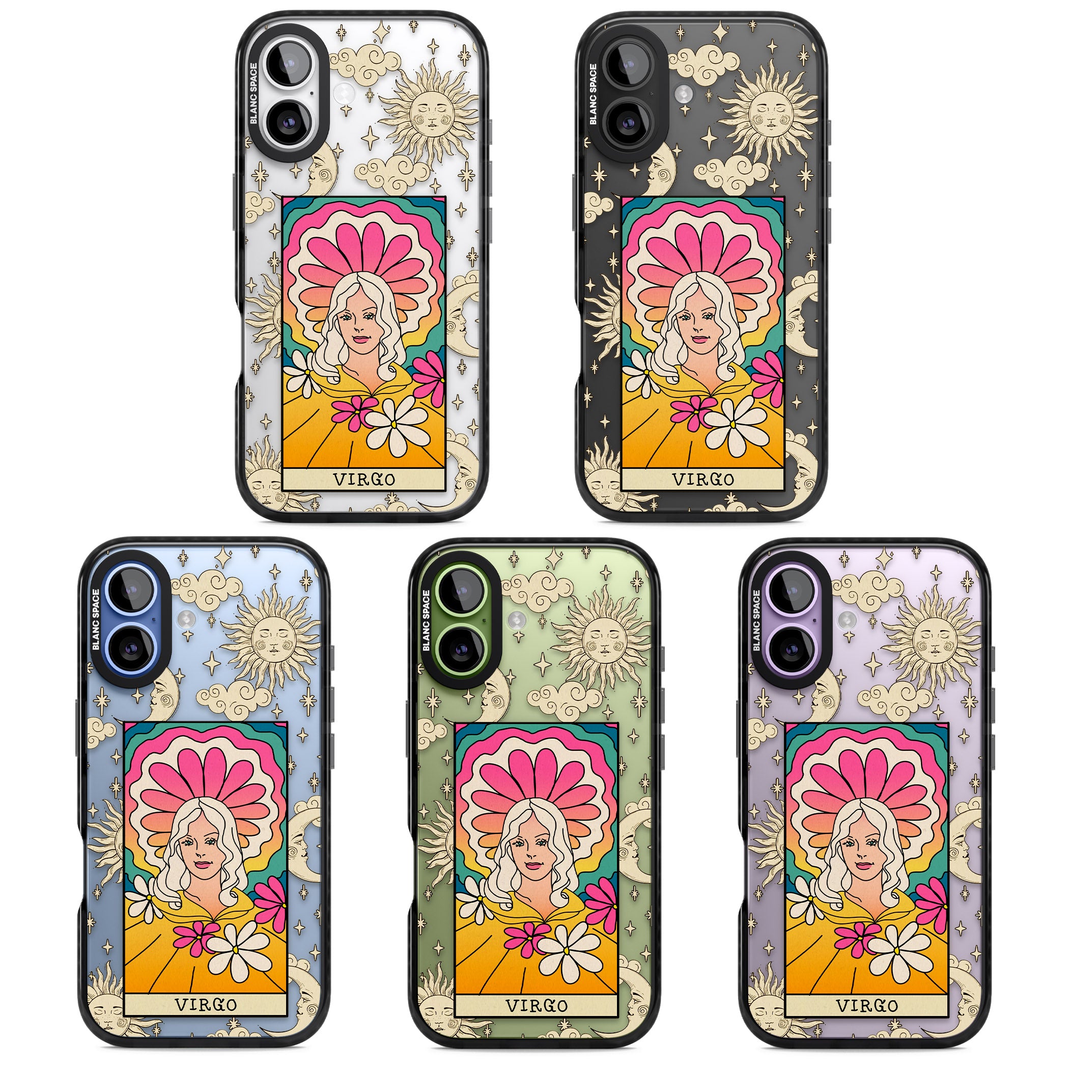 Celestial Zodiac Virgo iPhone 17 Impact Black Phone Case APT Impact Protection