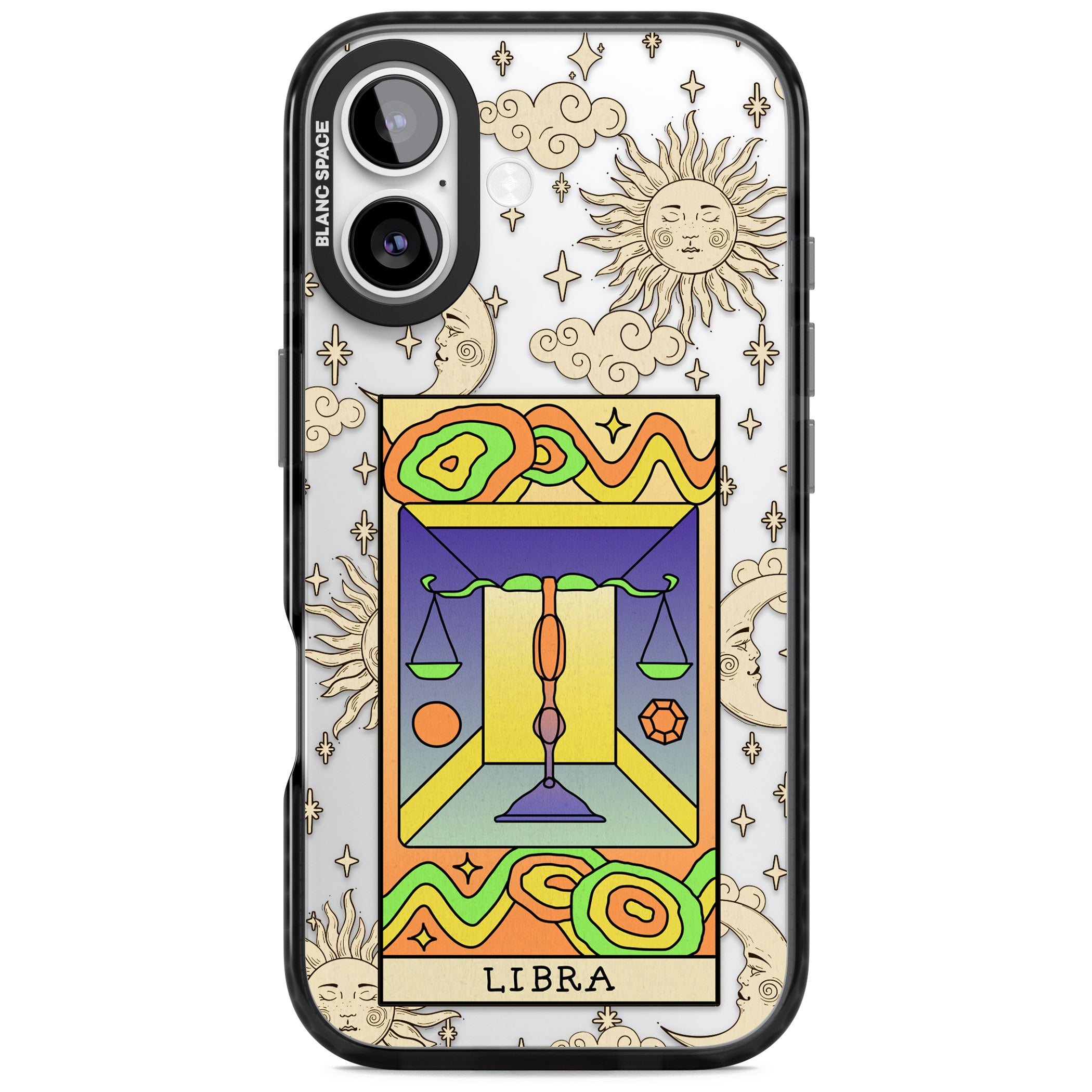Celestial Zodiac Libra iPhone 17 Impact Black Phone Case