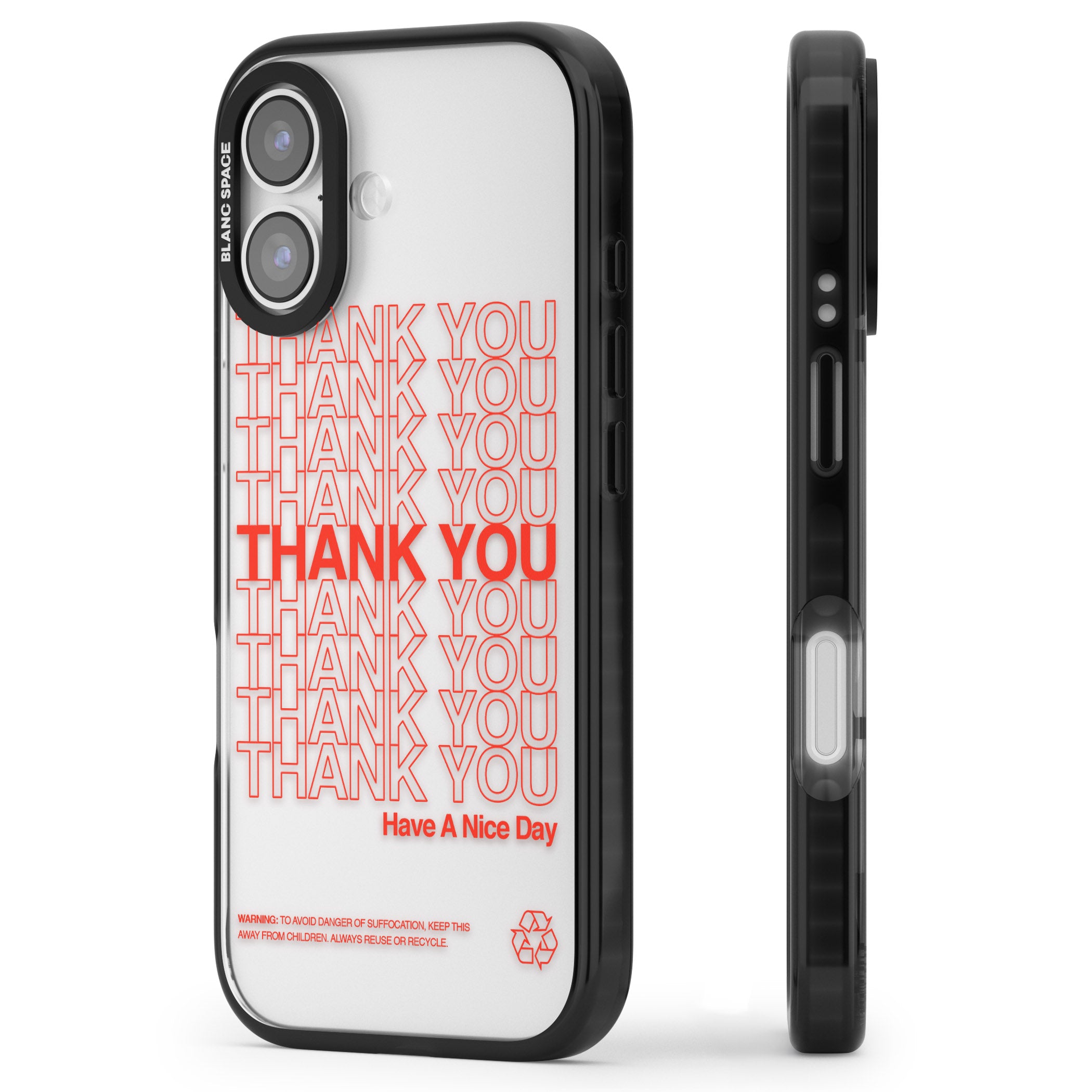 Thank You Have A Nice Day iPhone 17 Impact Black Phone Case Side Profile