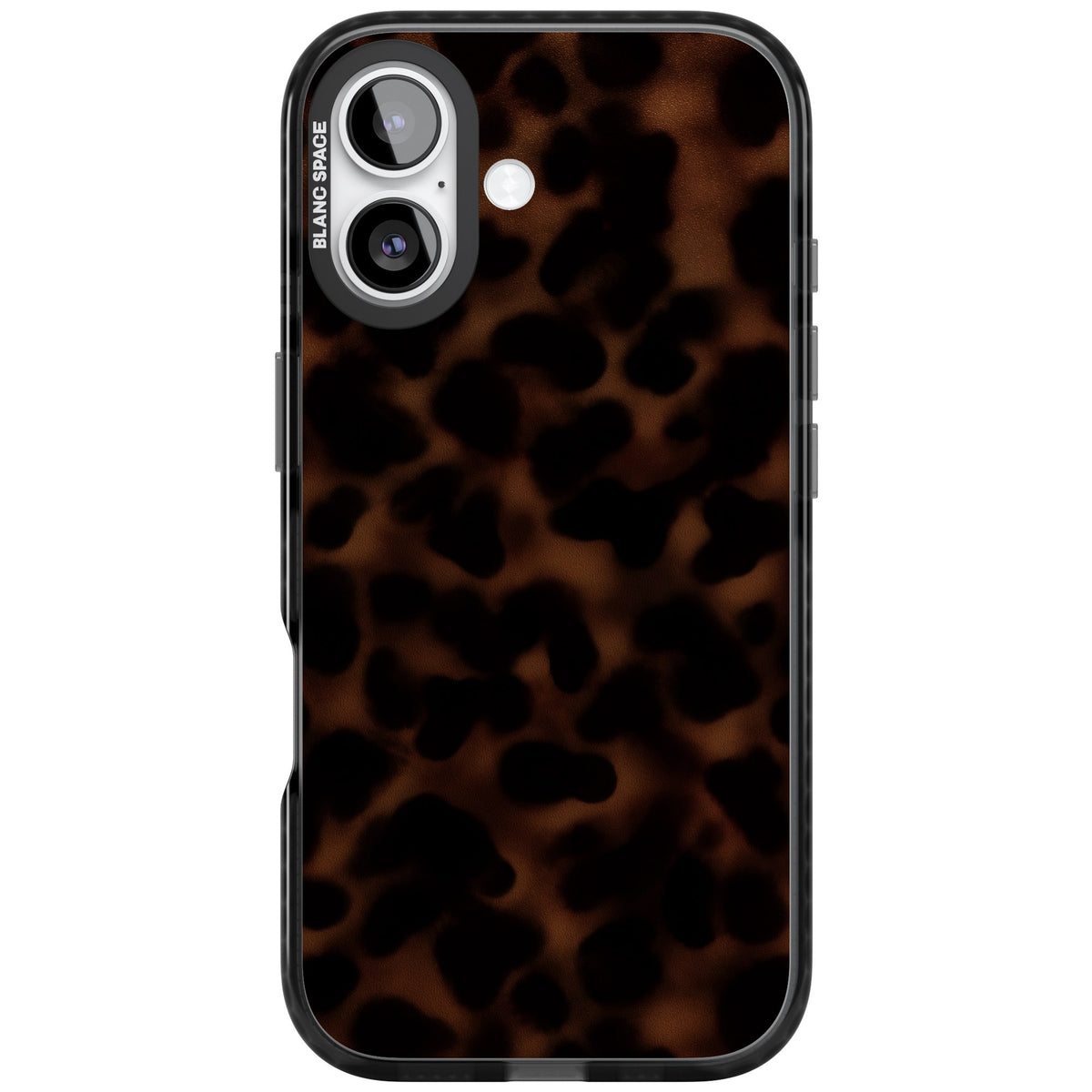 Dark Tortoise Shell old money iPhone case featuring a dark tortoiseshell pattern with amber and black animal print tones iPhone 16 / iPhone 16 Plus / iPhone 17 Impact Black Phone Case front
