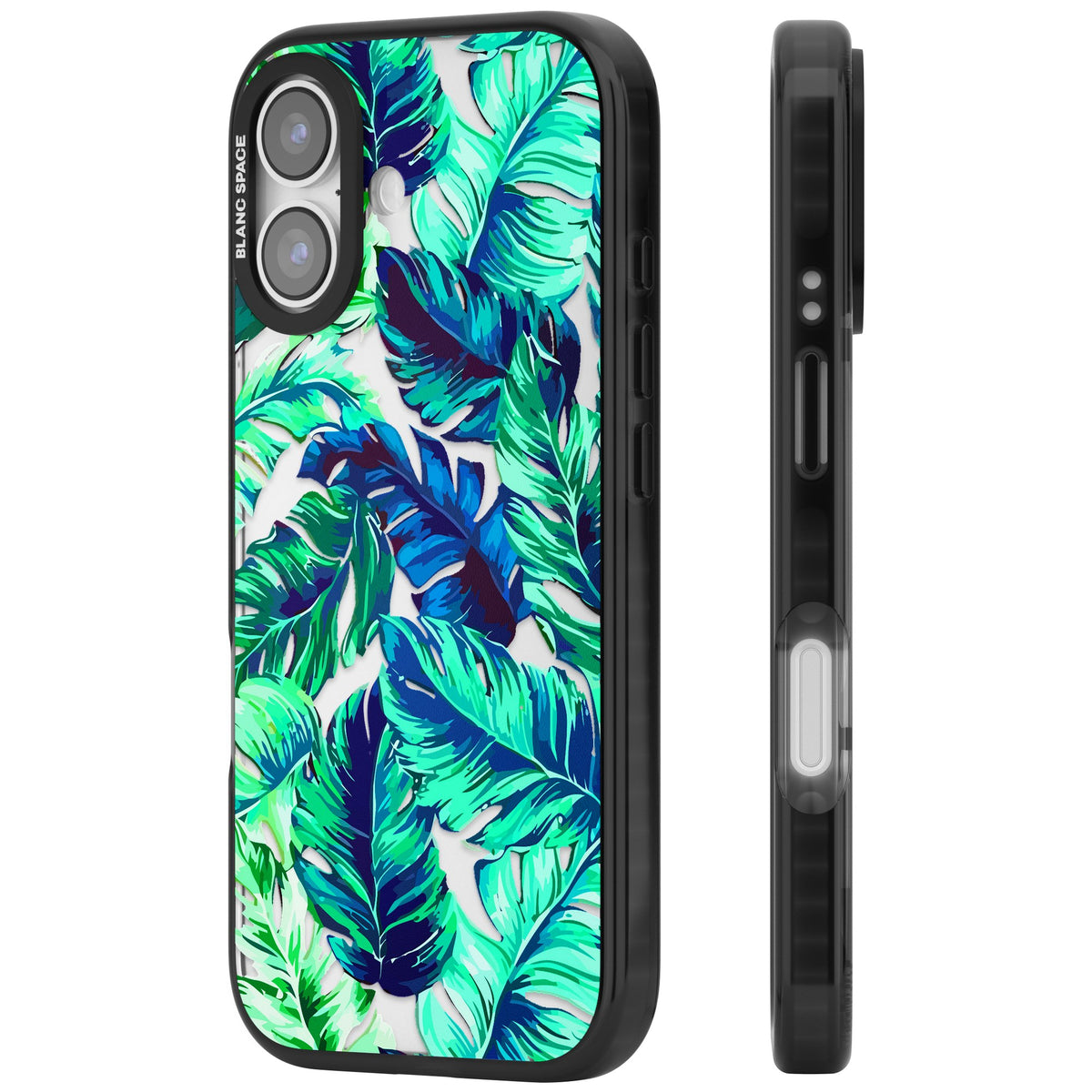 Aqua Tropic iPhone 16 / iPhone 16 Plus / iPhone 17 Impact Black Phone Case side