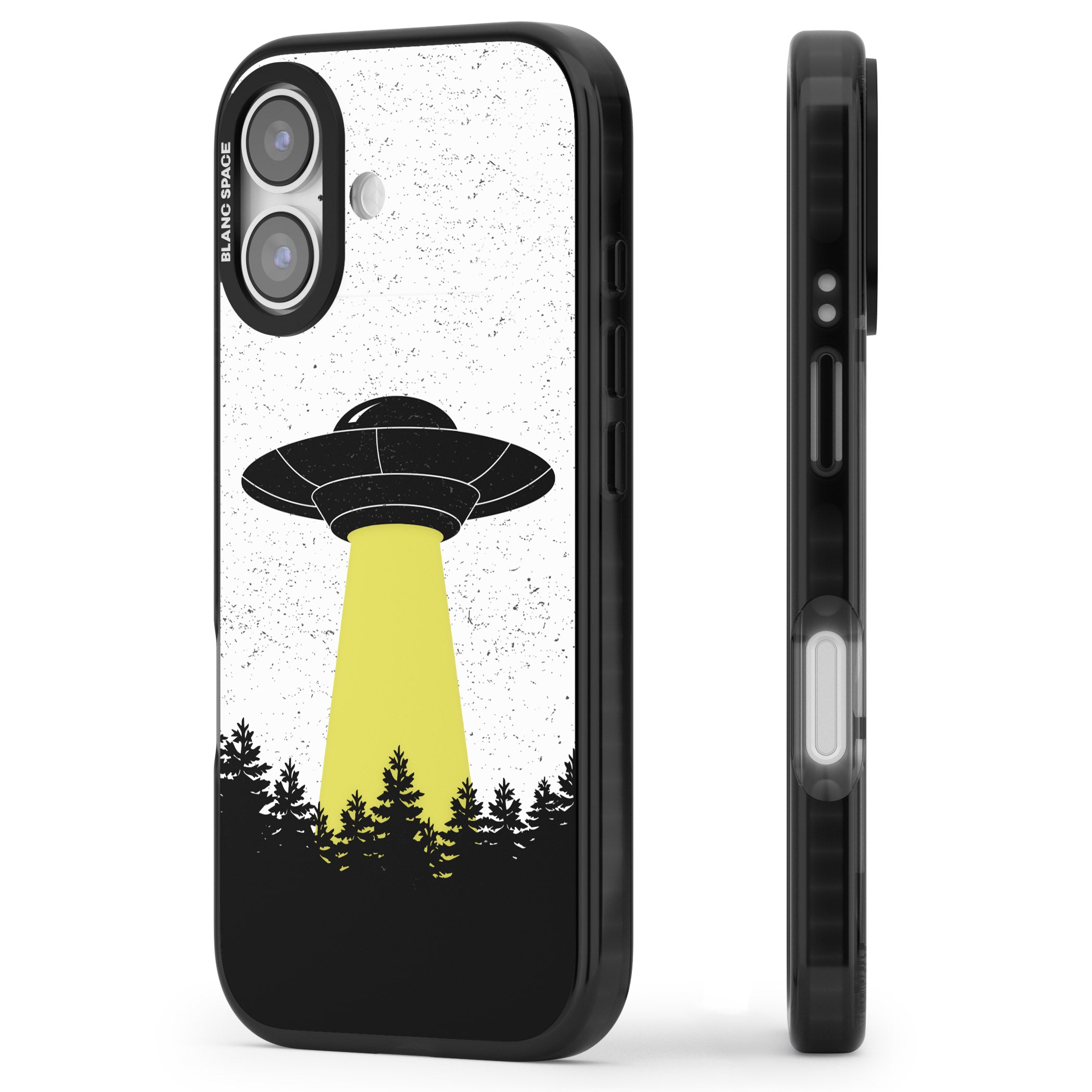 Alien Abduction iPhone 17 Impact Black Phone Case Side Profile