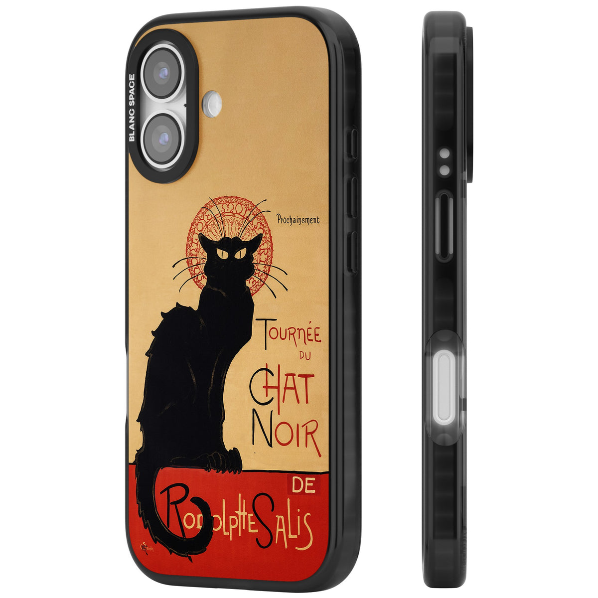 Tournee Du Chat Noir Poster iPhone 16 / iPhone 16 Plus / iPhone 17 Impact Black Phone Case side