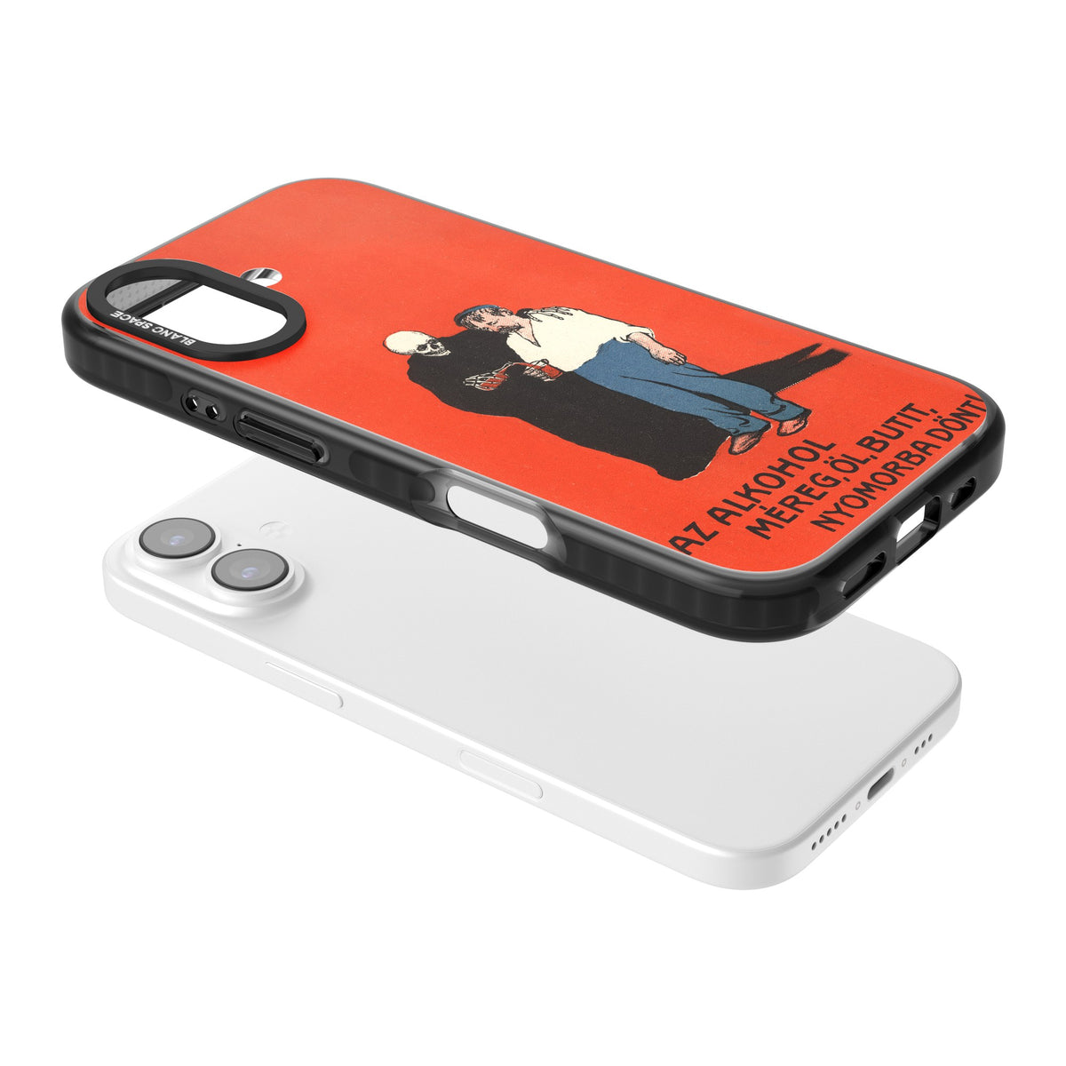 Az Alkohol Poster iPhone 16 / iPhone 16 Plus / iPhone 17 Impact Black Phone Case angled