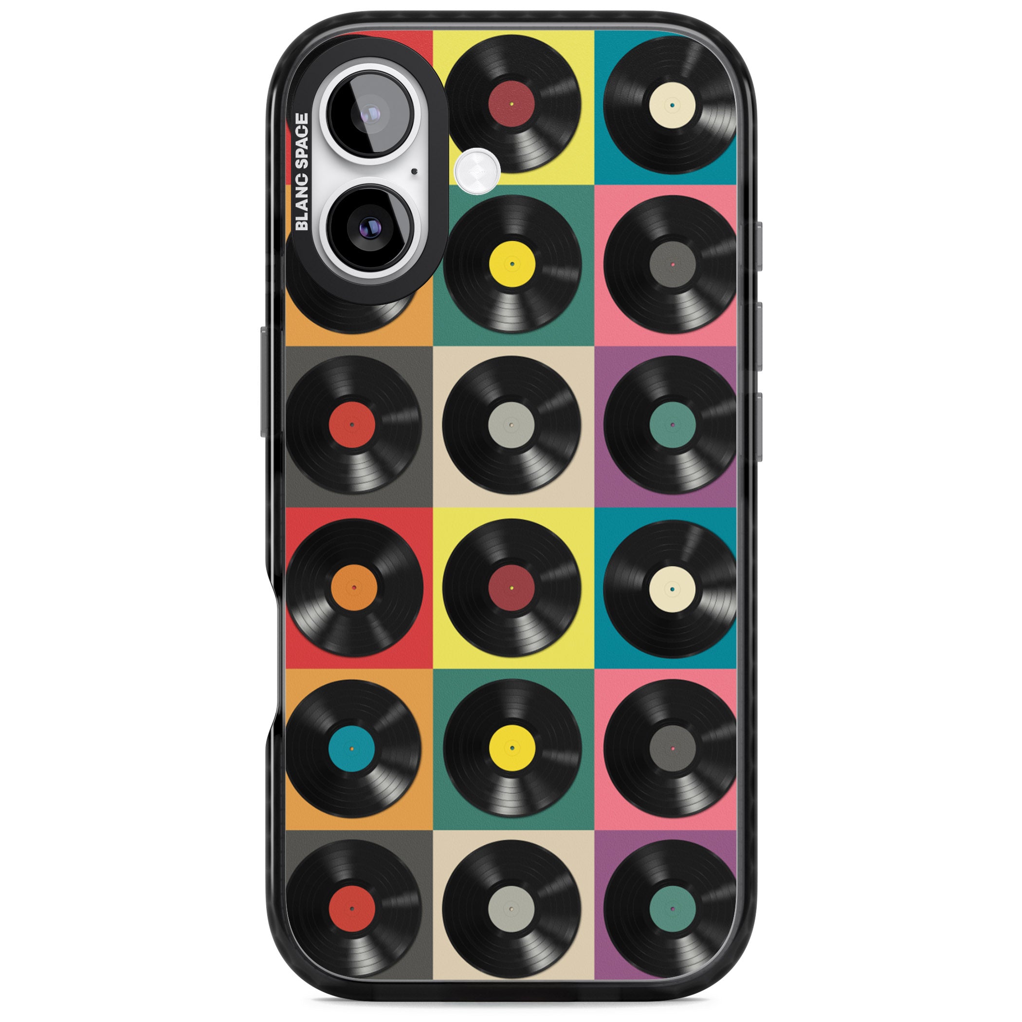 Vinyl Record Pattern iPhone 17 Impact Black Phone Case