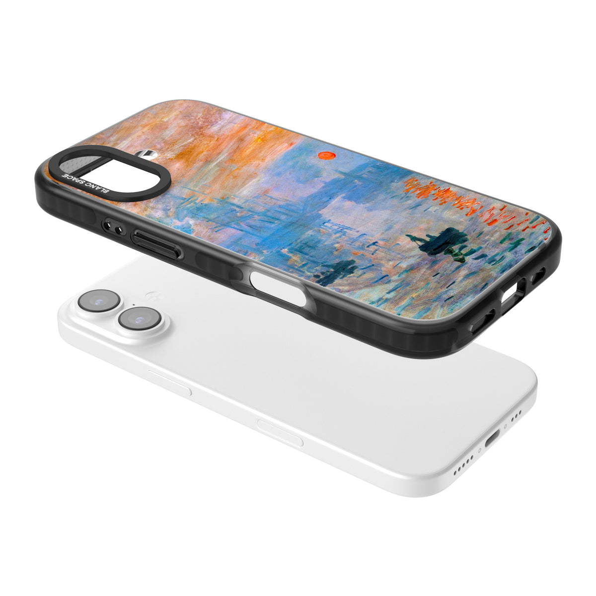 Impression, Sunrise iPhone 16 / iPhone 16 Plus / iPhone 17 Impact Black Phone Case angled