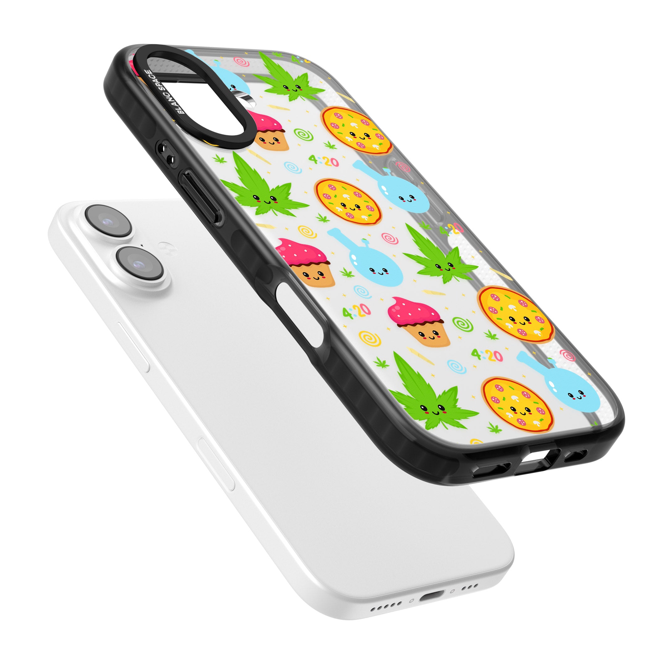 Kawaii Weed Pattern iPhone 17 Impact Black Phone Case Colours