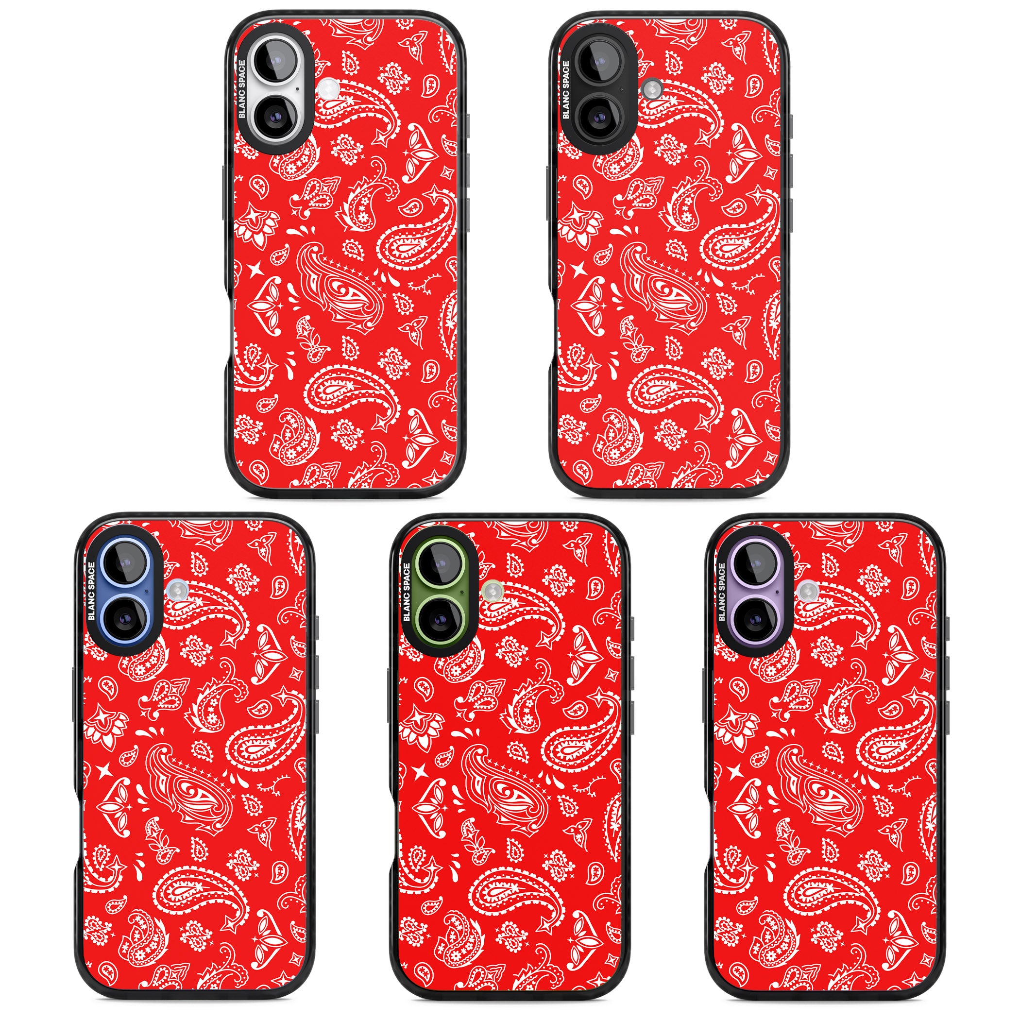 Red Bandana iPhone 17 Impact Black Phone Case APT Impact Protection