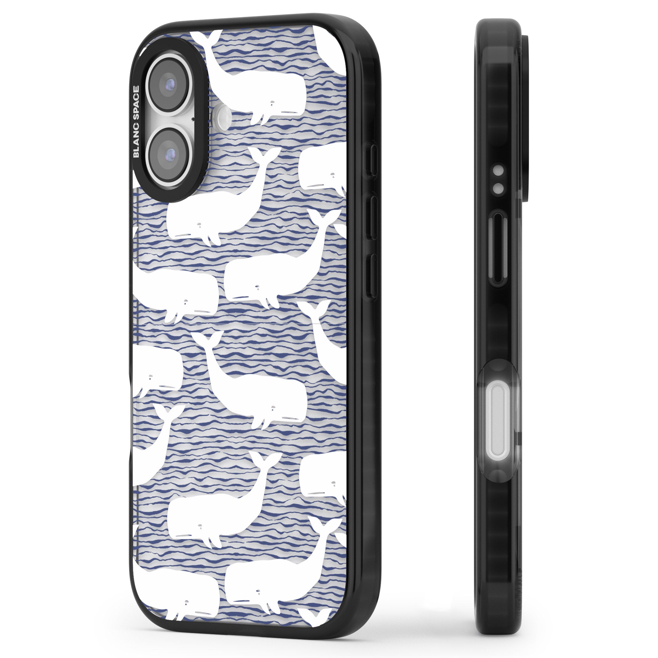Whale Wave iPhone 17 Impact Black Phone Case Side Profile