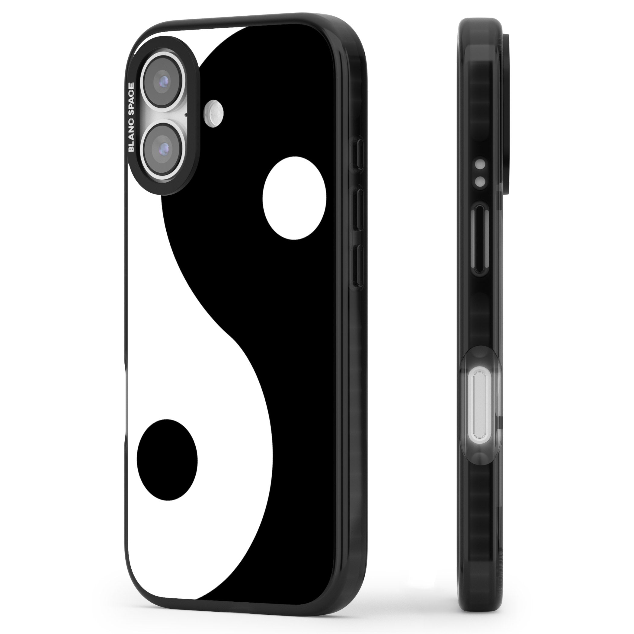 Large Yin Yang iPhone 17 Impact Black Phone Case Side Profile