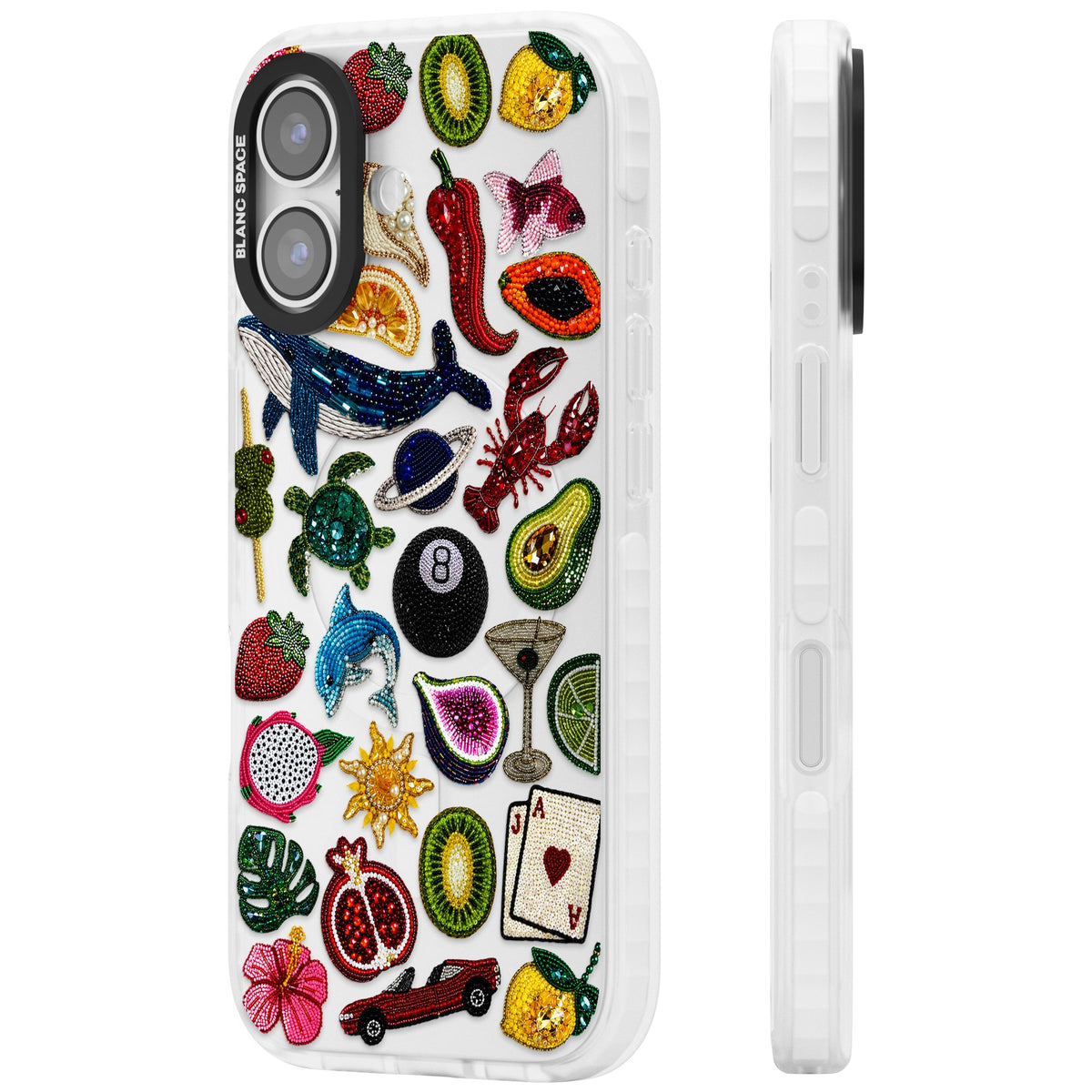 Beaded Mix iPhone 16 / iPhone 16 Plus / iPhone 17 Impact Clear Phone Case side