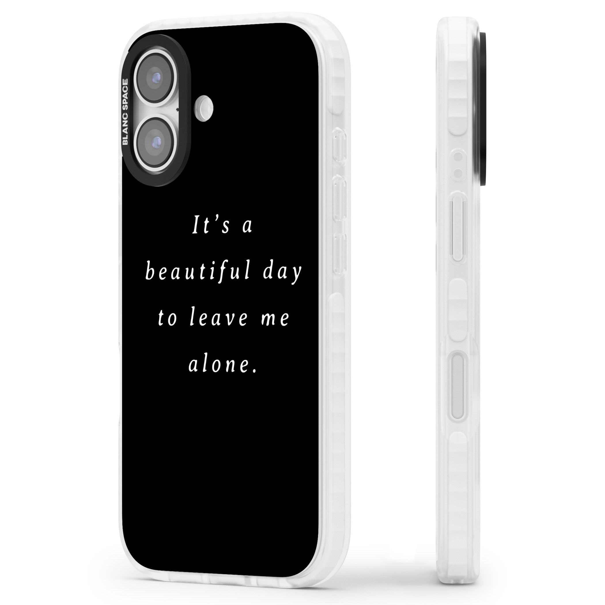 Beautiful Day Quote iPhone 17 Impact Clear Phone Case Side Profile