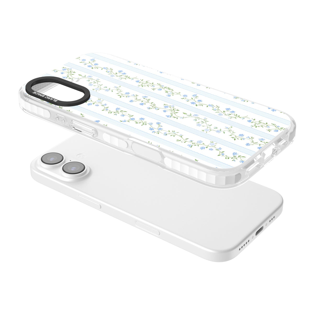 Bluebell Vine iPhone 16 / iPhone 16 Plus / iPhone 17 Impact Clear Phone Case angled