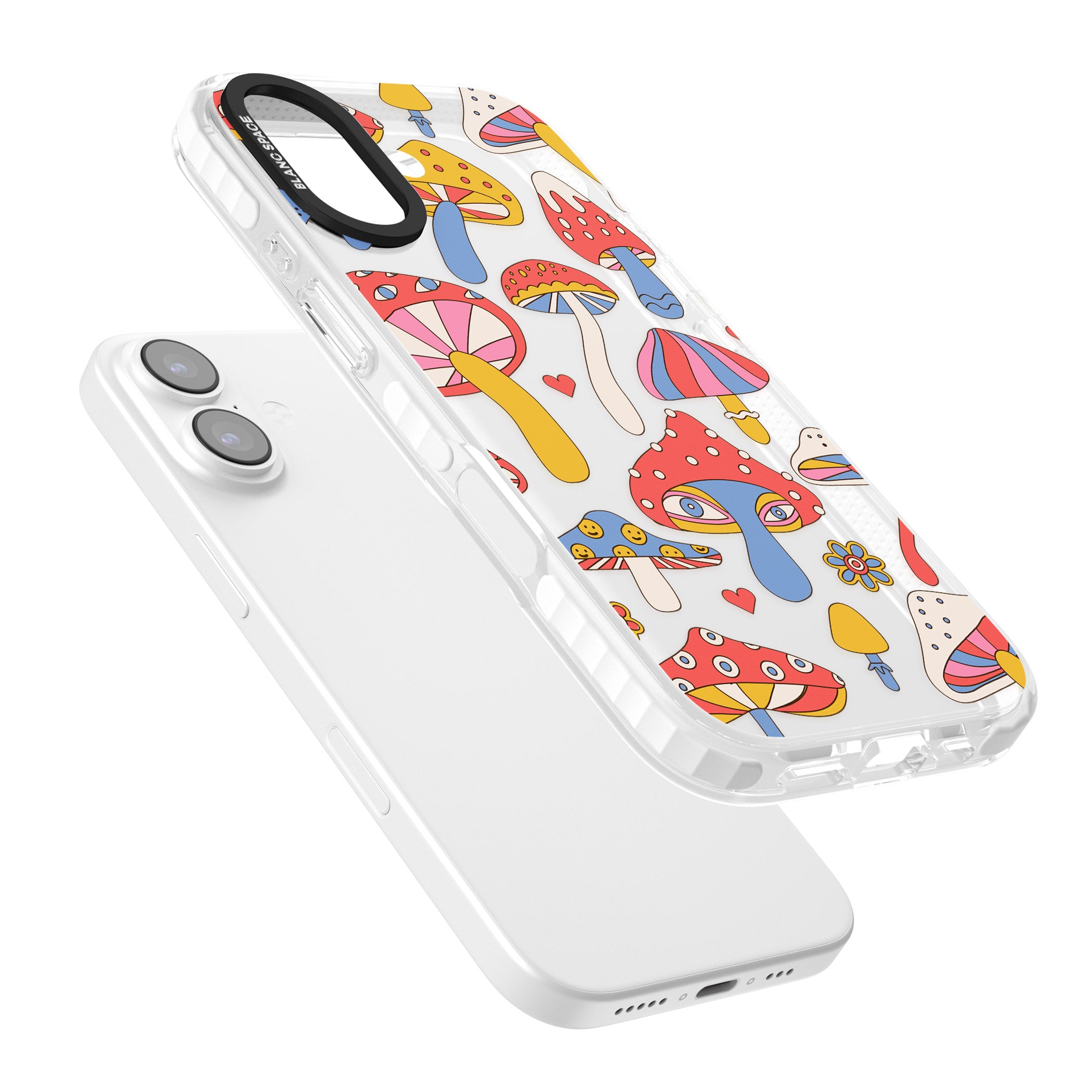 Vibrant Shrooms iPhone 17 Impact Clear Phone Case Colours