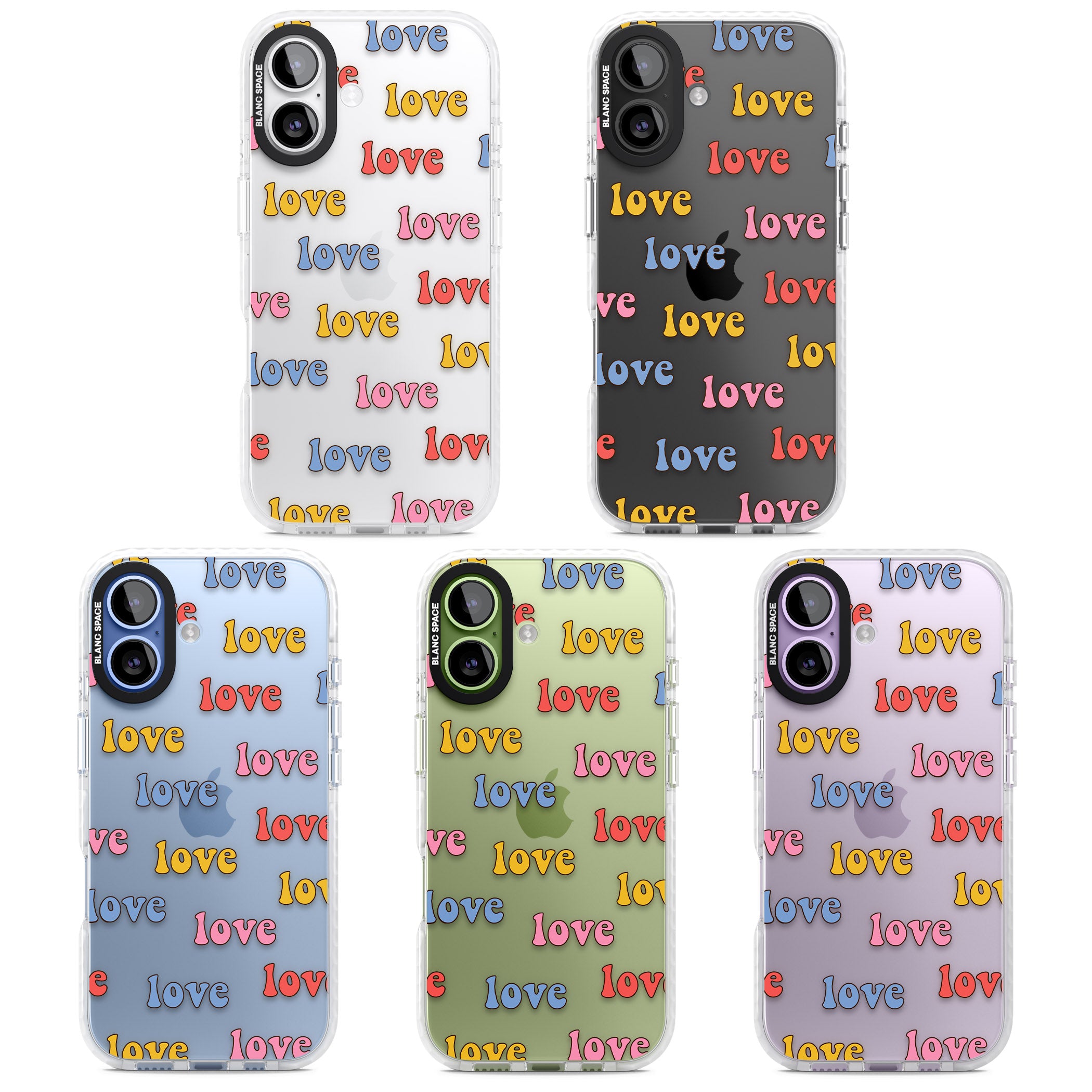 Love Pattern iPhone 17 Impact Clear Phone Case APT Impact Protection