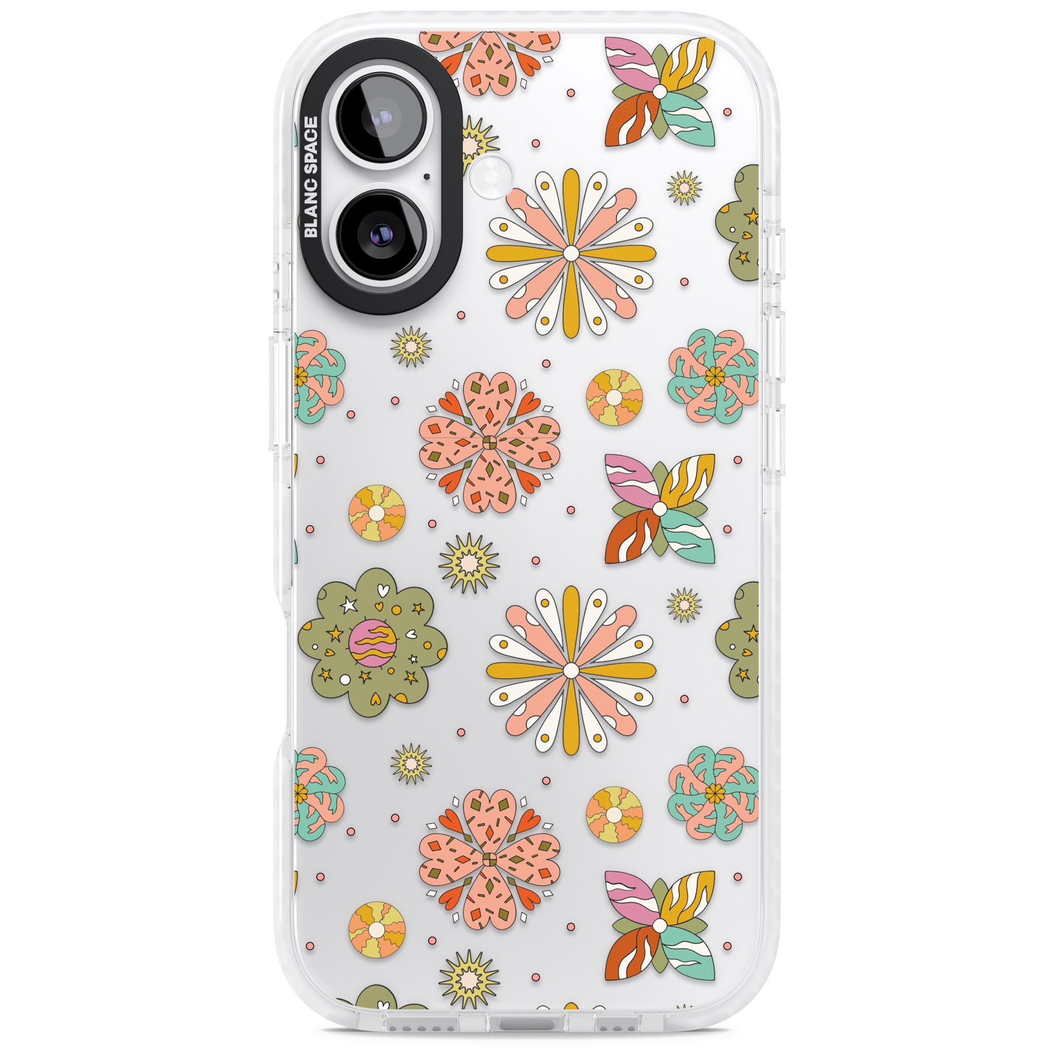 Boho Celestial Psychedelic Floral iPhone 17 Impact Clear Phone Case
