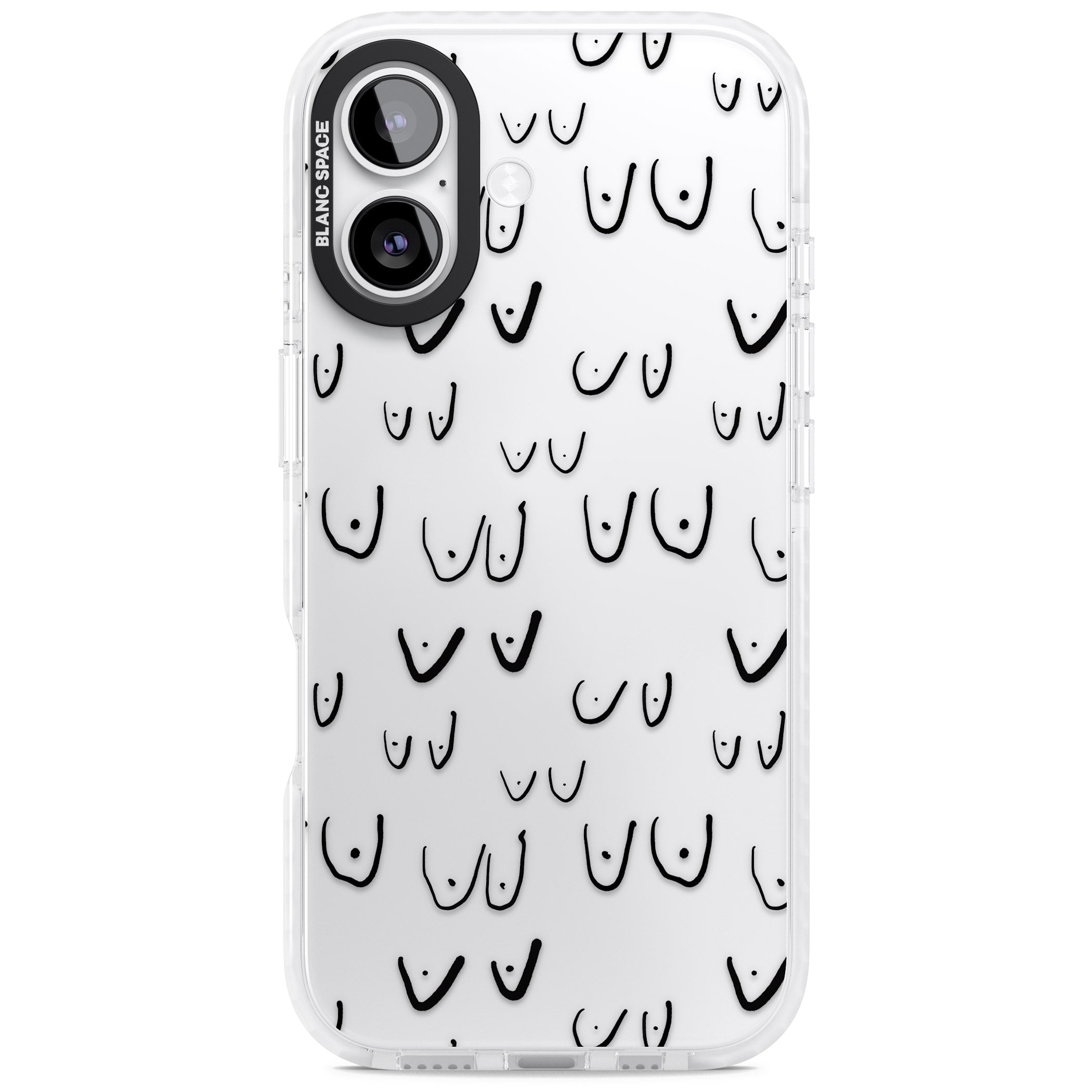 Boob Pattern (Black) iPhone 17 Impact Clear Phone Case