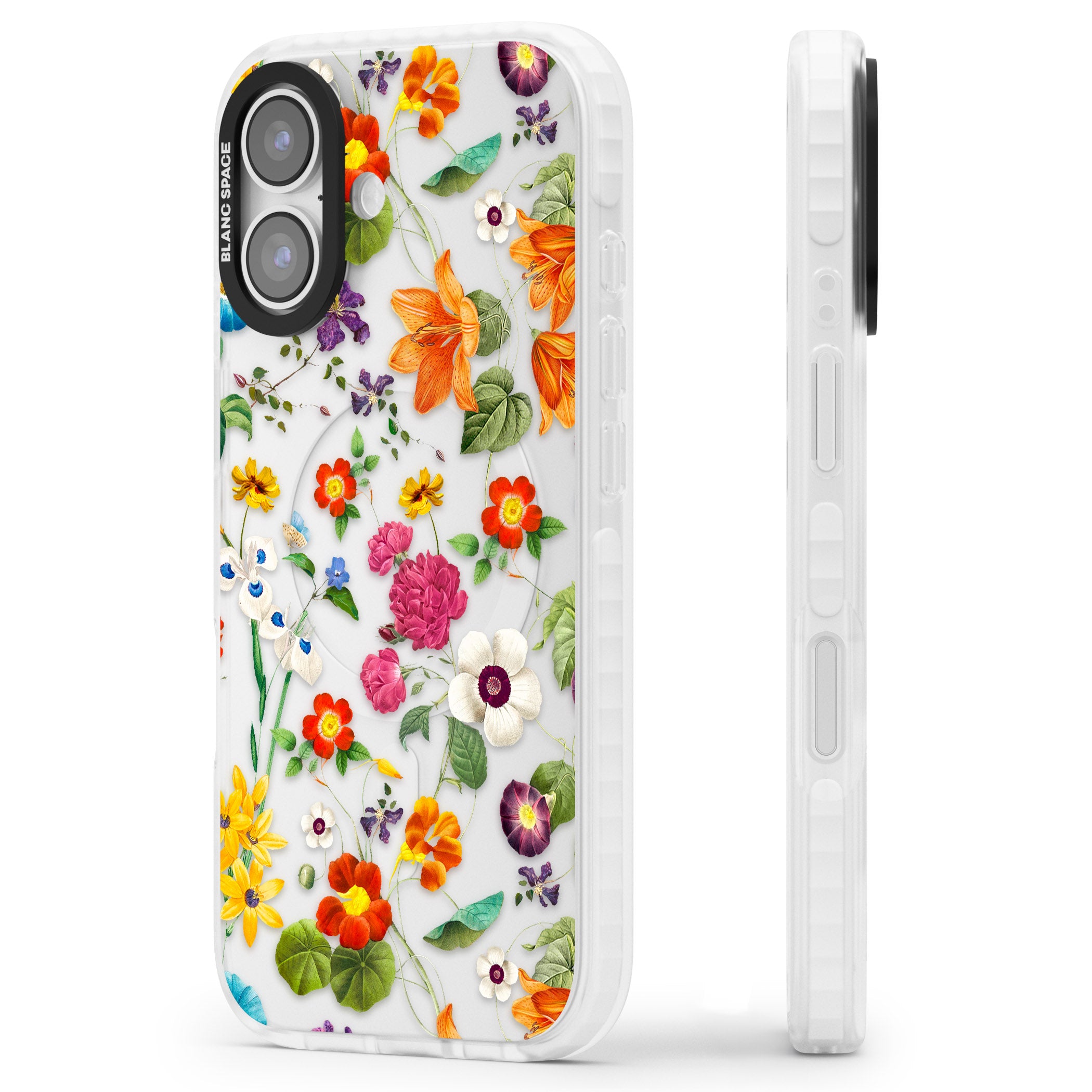 Whimsical Wildflowers iPhone 17 Impact Clear Phone Case Side Profile
