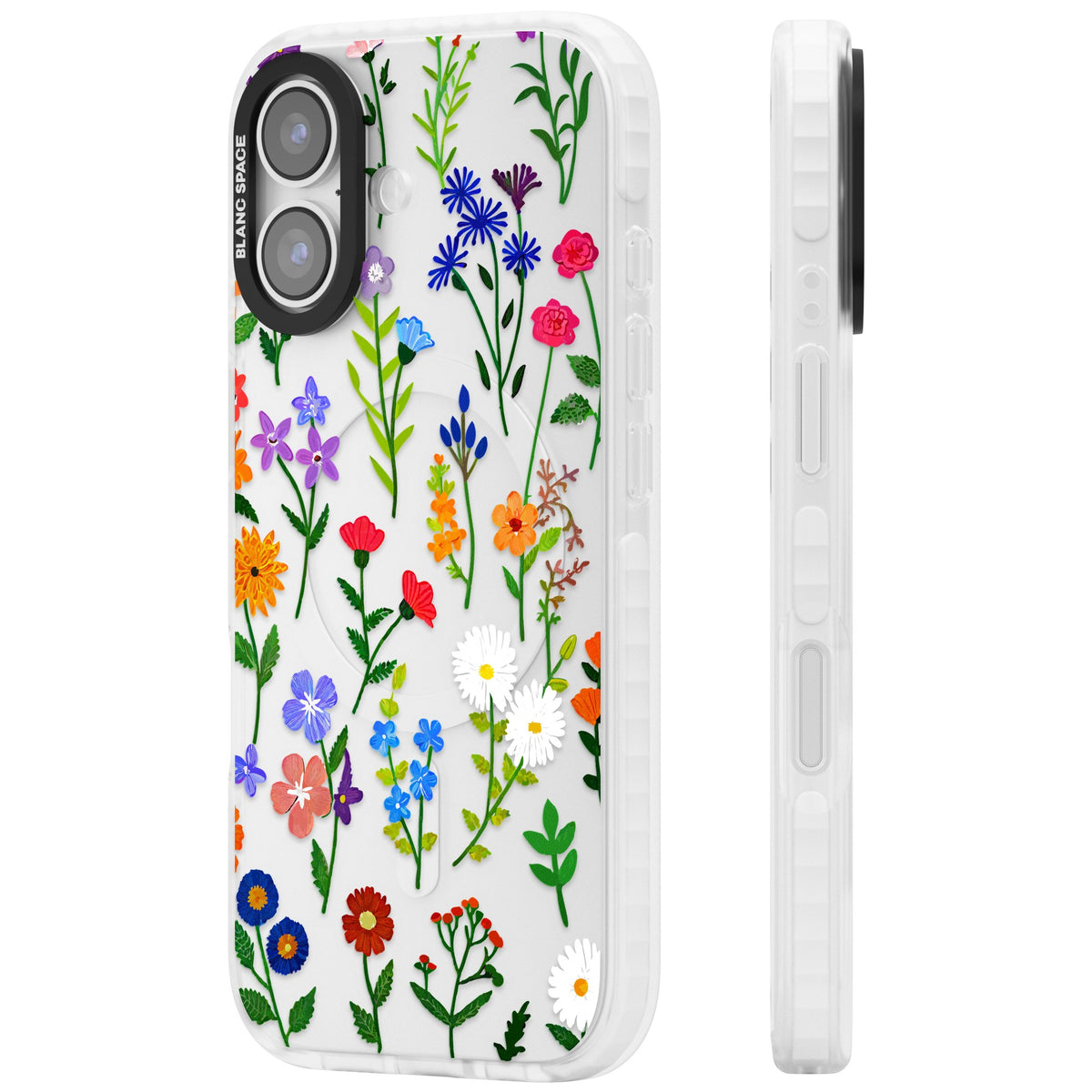 Wildflower Garden iPhone 16 / iPhone 16 Plus / iPhone 17 Impact Clear Phone Case side