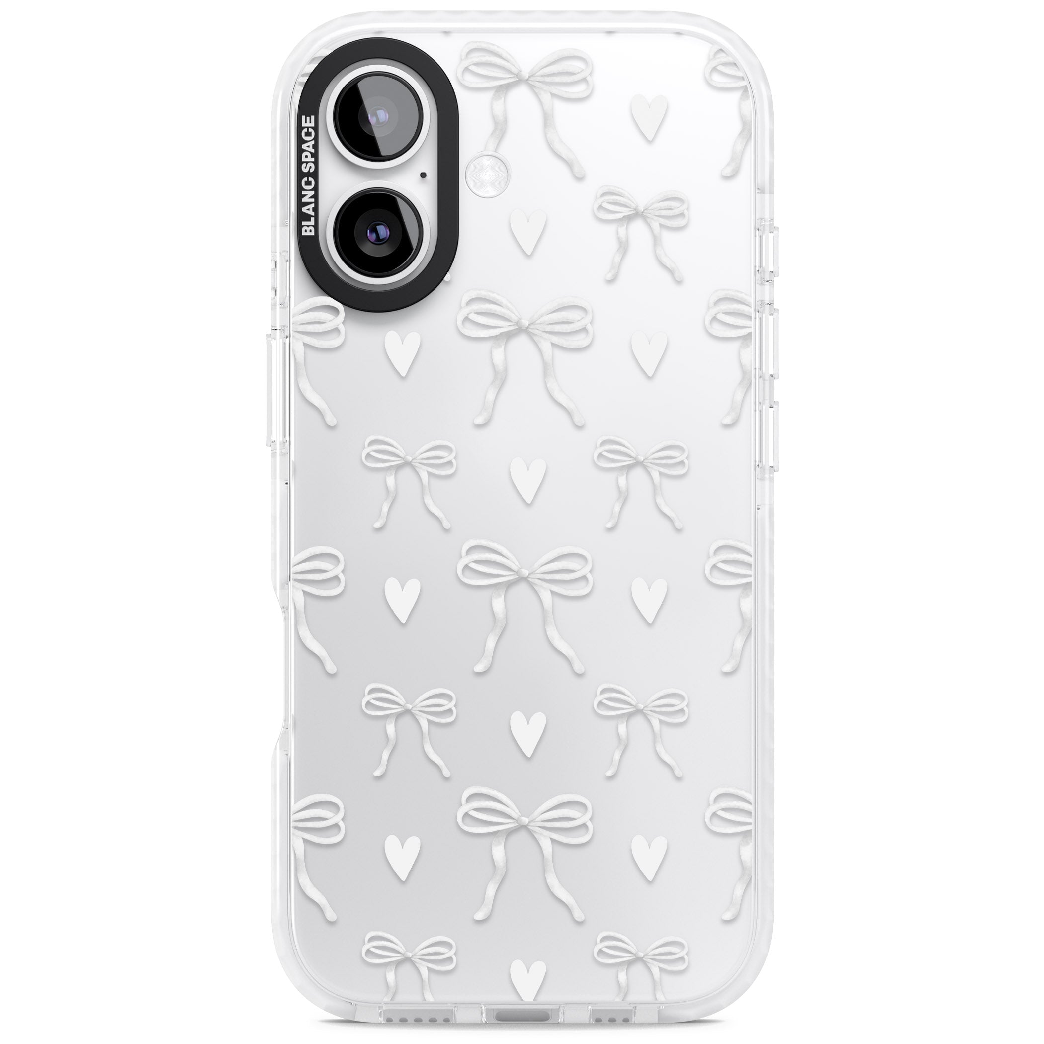 White Bows & Hearts iPhone 17 Impact Clear Phone Case