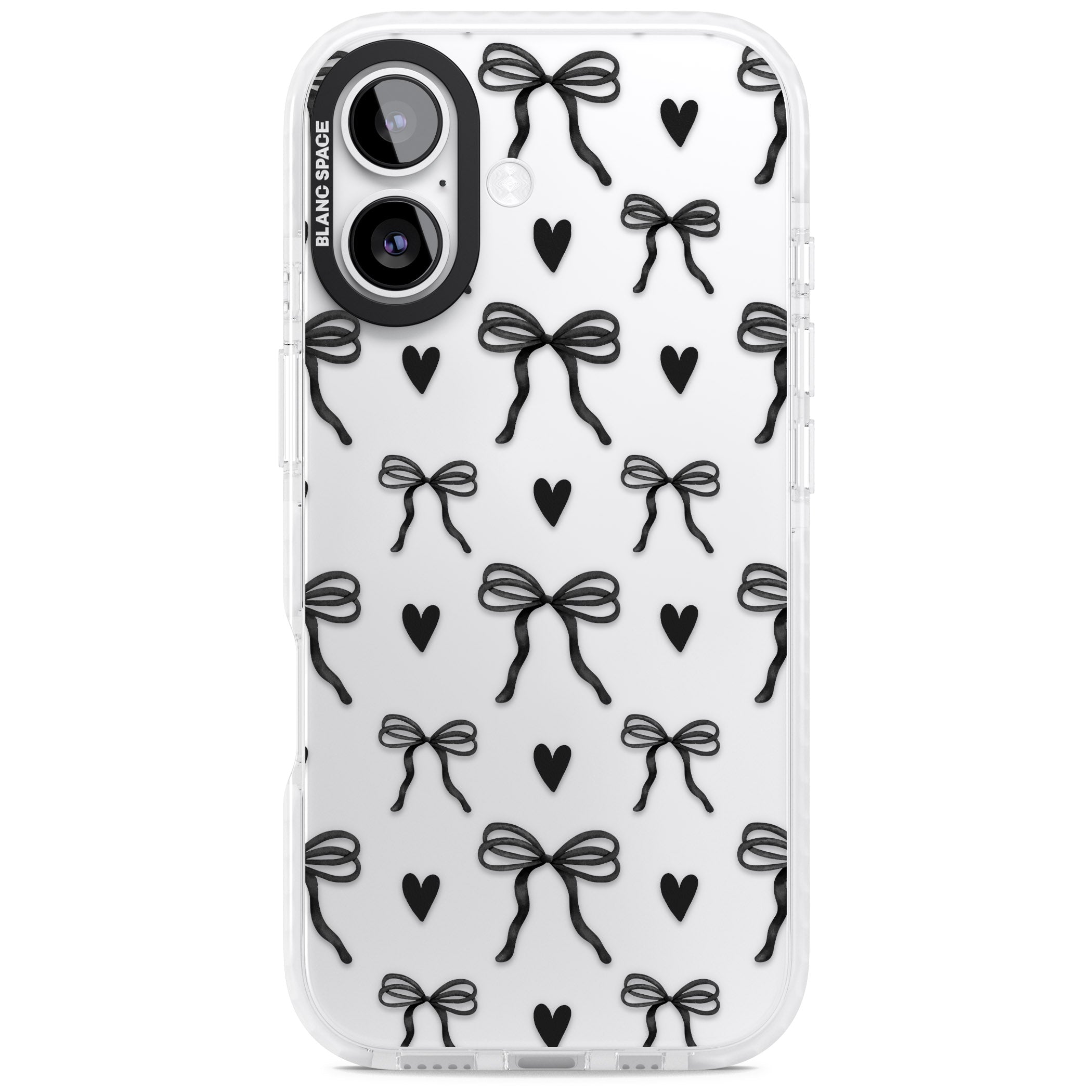 Black Bows & Hearts iPhone 17 Impact Clear Phone Case
