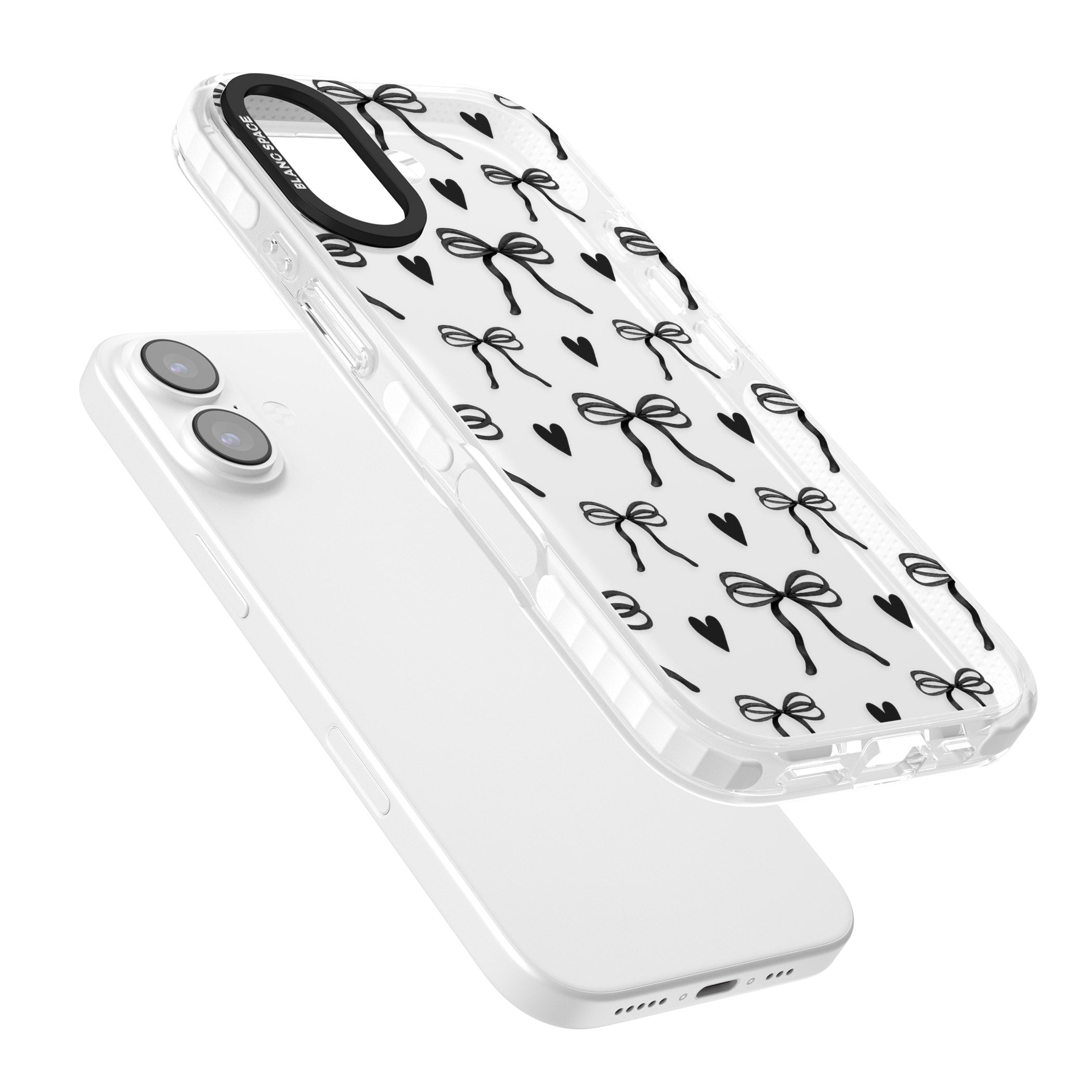Black Bows & Hearts iPhone 17 Impact Clear Phone Case Colours