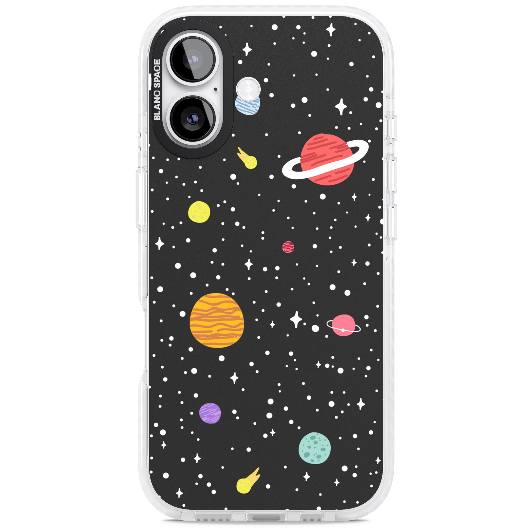Cute Cartoon Planets iPhone 17 Impact Clear Phone Case