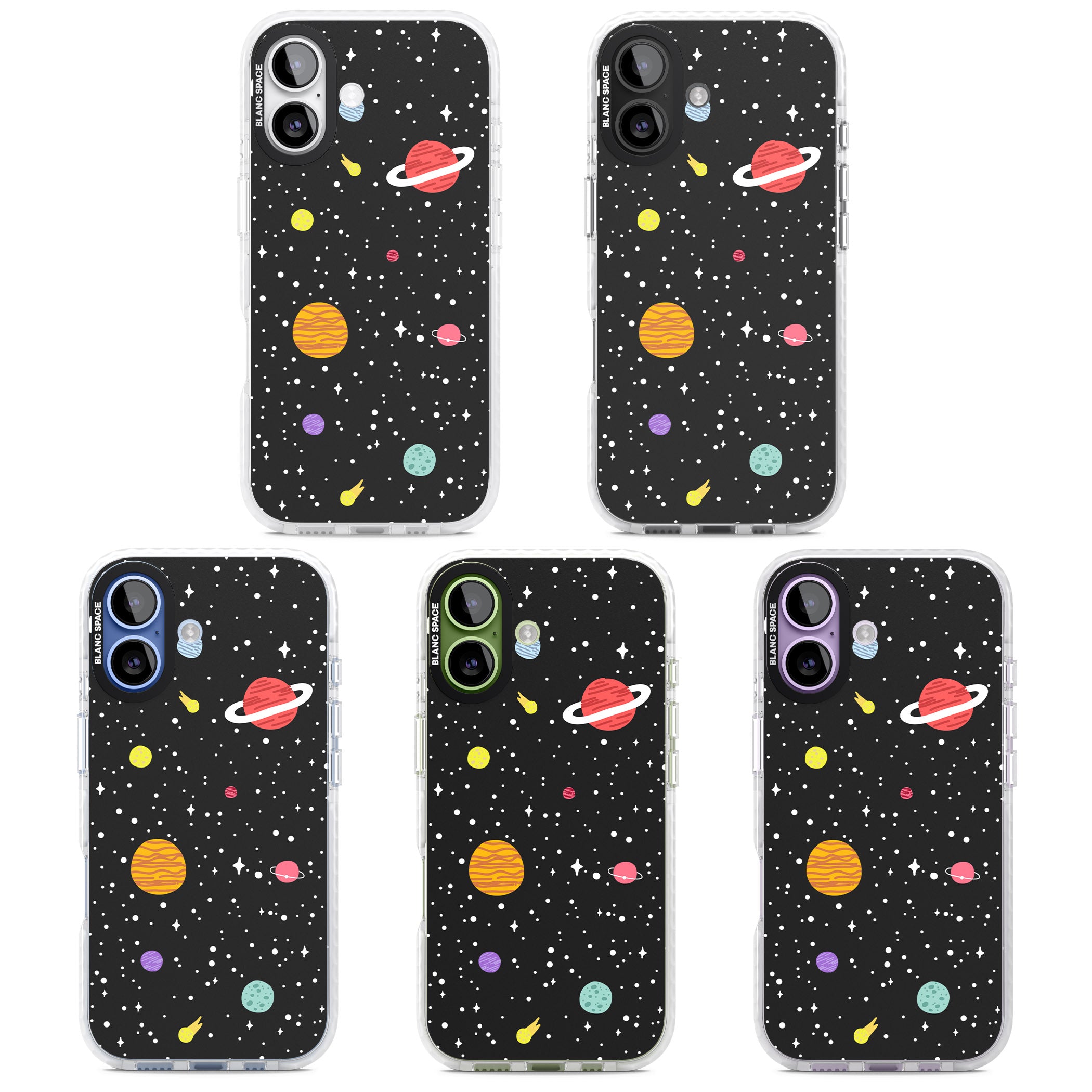 Cute Cartoon Planets iPhone 17 Impact Clear Phone Case APT Impact Protection