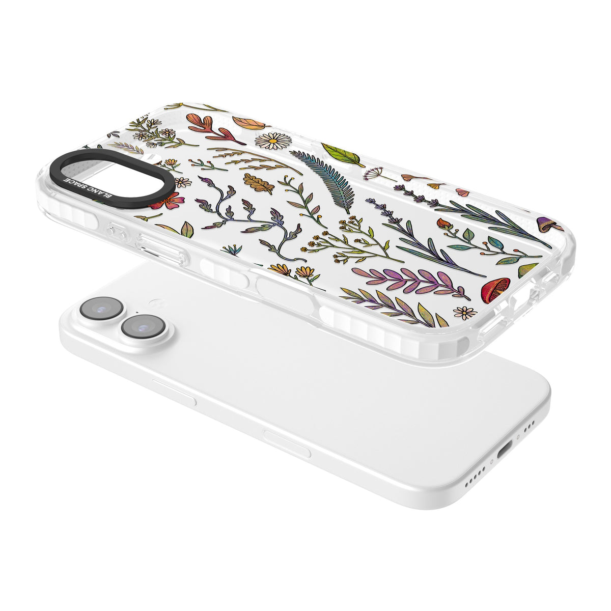 Autumn Wildflowers iPhone 16 / iPhone 16 Plus / iPhone 17 Impact Clear Phone Case angled
