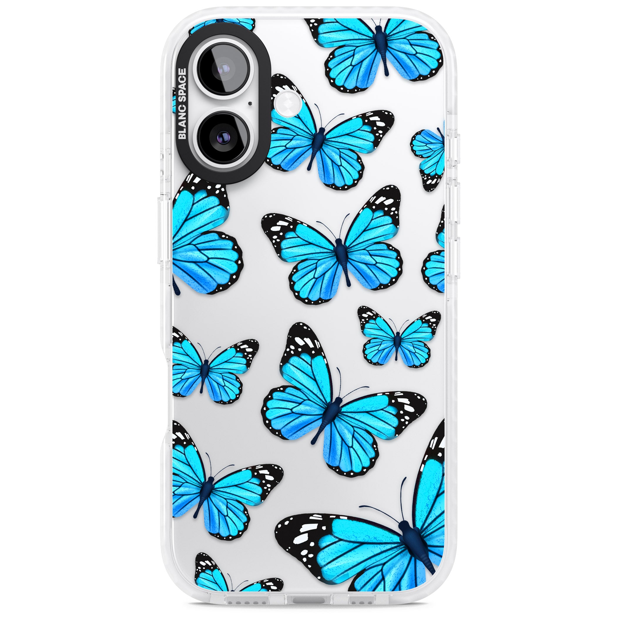 Blue Butterflies iPhone 17 Impact Clear Phone Case