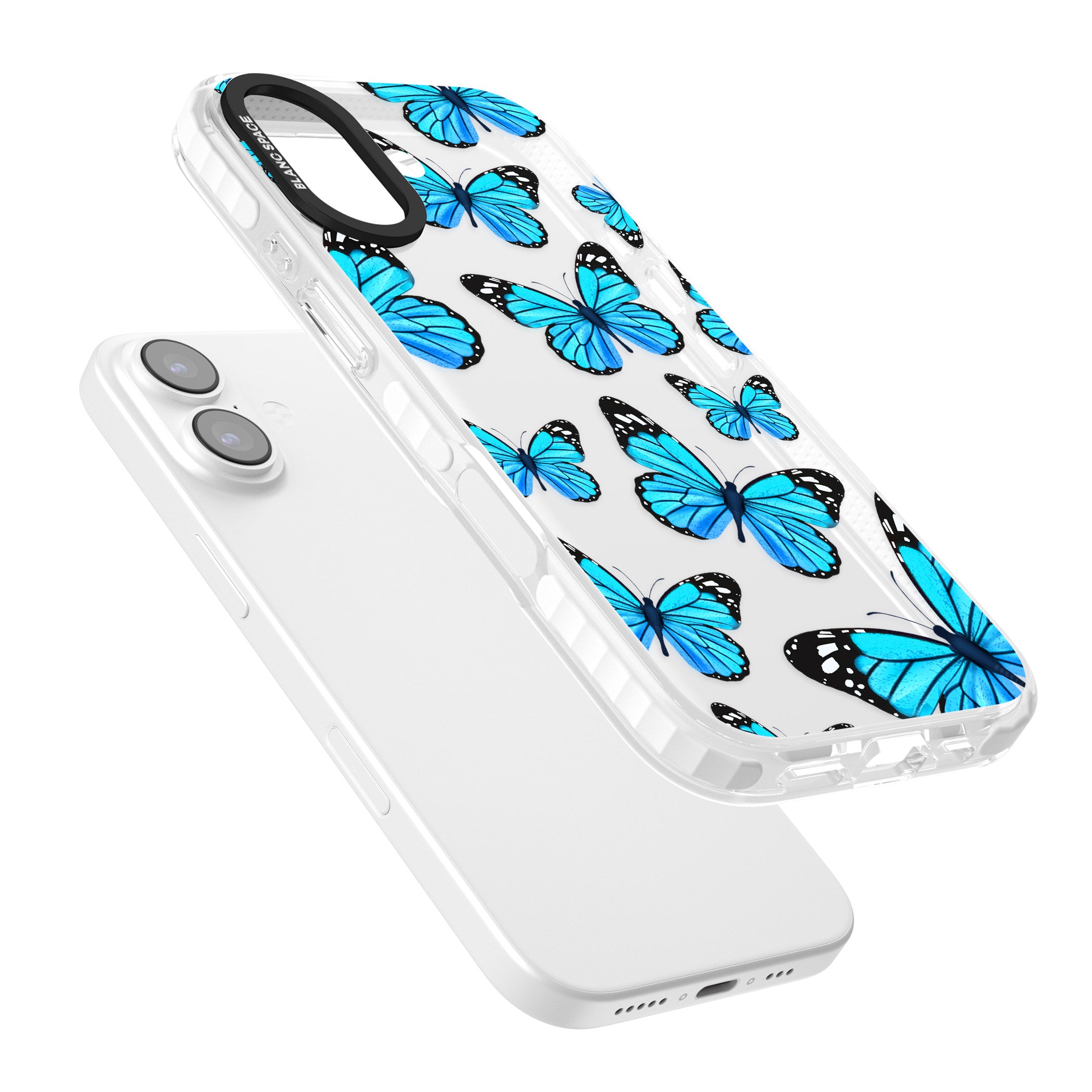 Blue Butterflies iPhone 17 Impact Clear Phone Case Colours