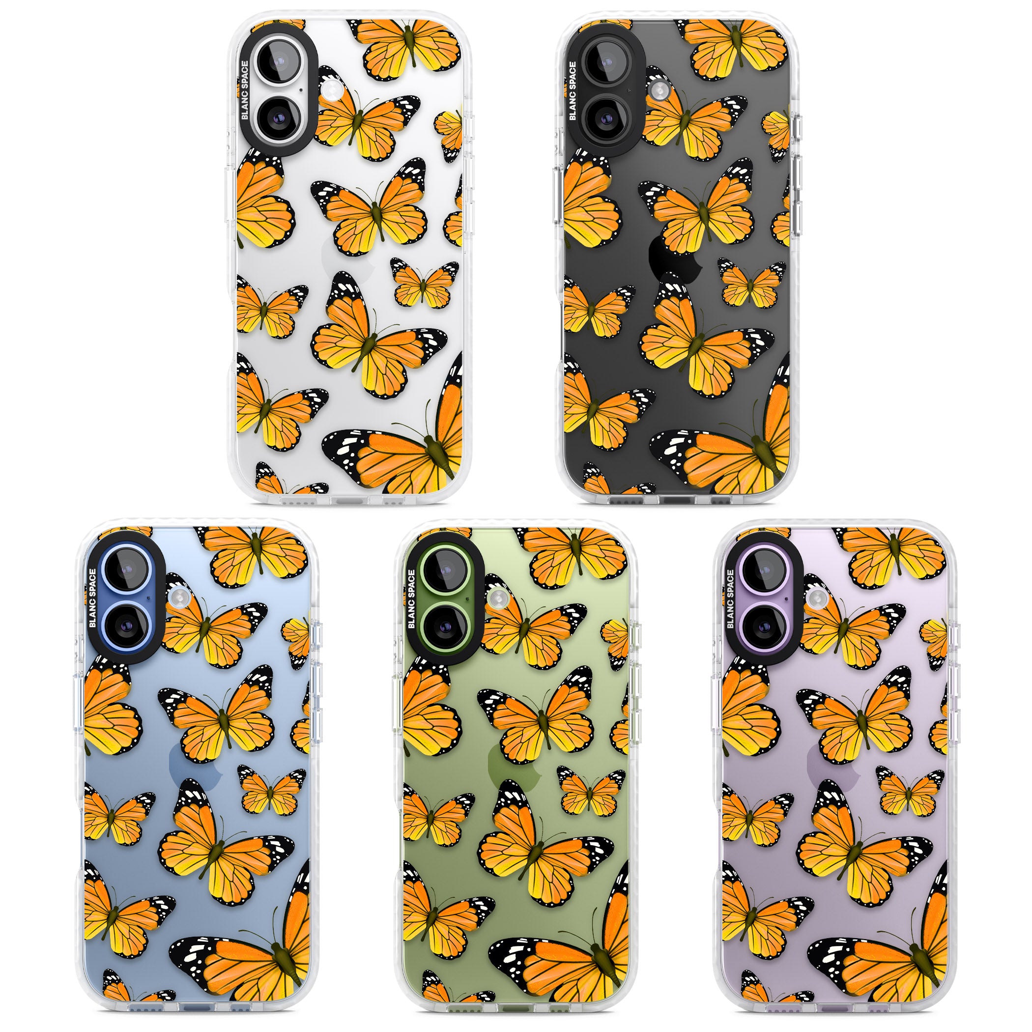 Sun Yellow Butterflies iPhone 17 Impact Clear Phone Case APT Impact Protection