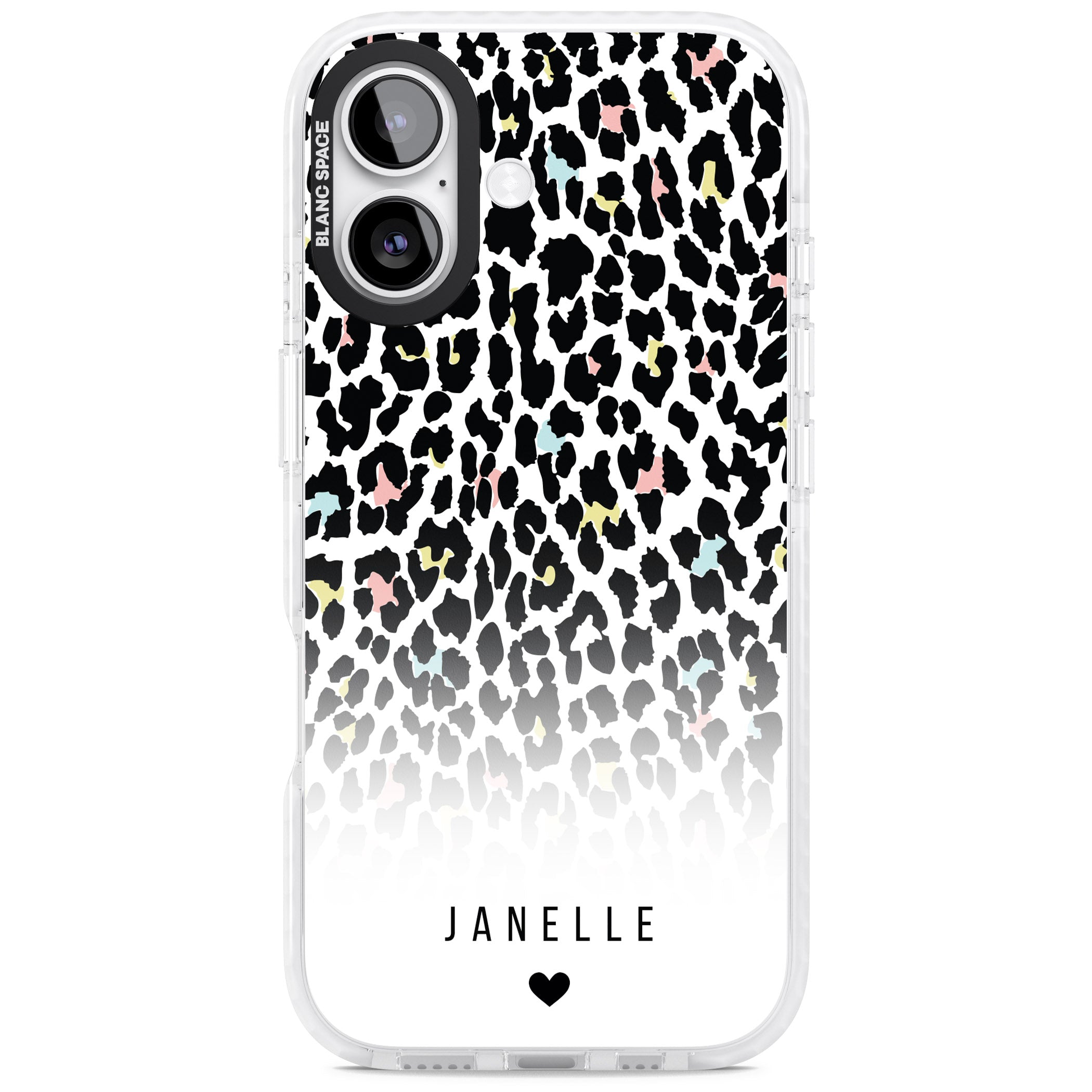 Personalised Pastel Leopard iPhone 17 Impact Clear Phone Case