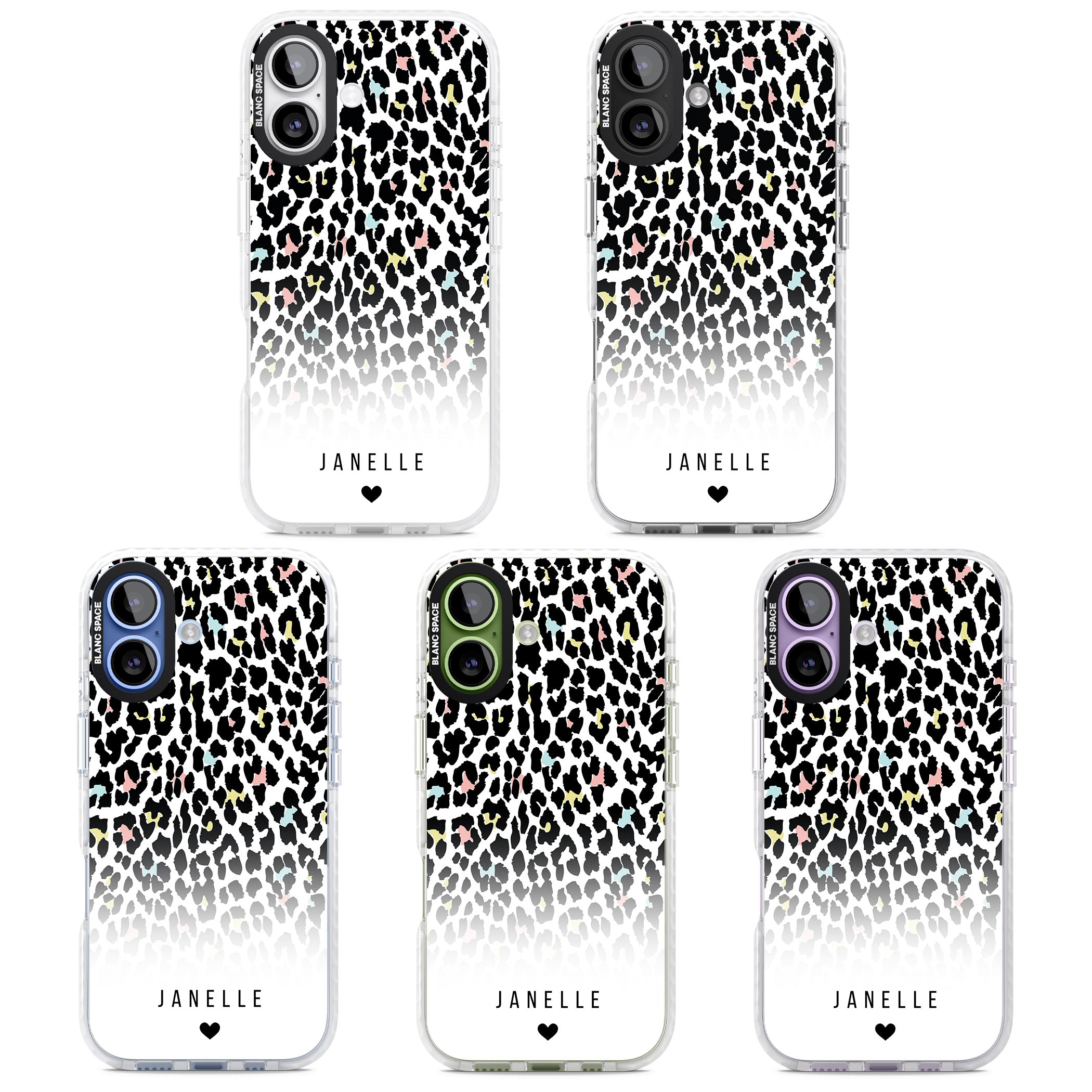 Personalised Pastel Leopard iPhone 17 Impact Clear Phone Case APT Impact Protection
