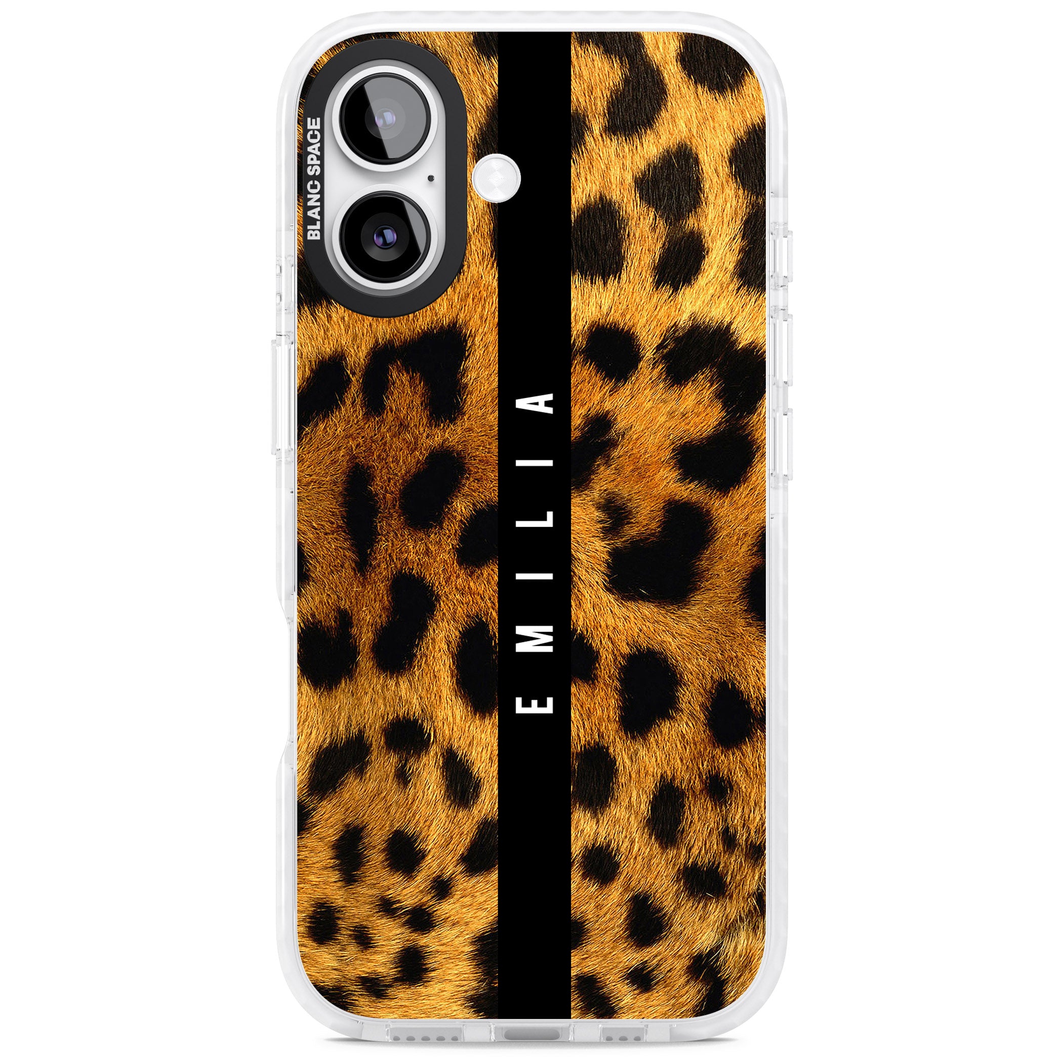Personalised Leopard Print iPhone 17 Impact Clear Phone Case