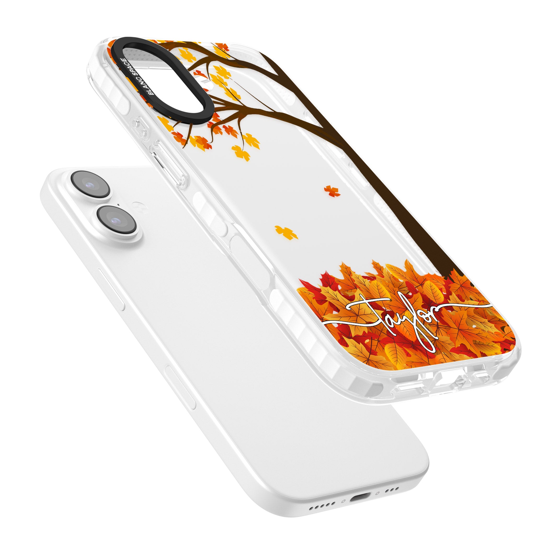 Personalised Autumn Leaves iPhone 17 Impact Clear Phone Case Colours