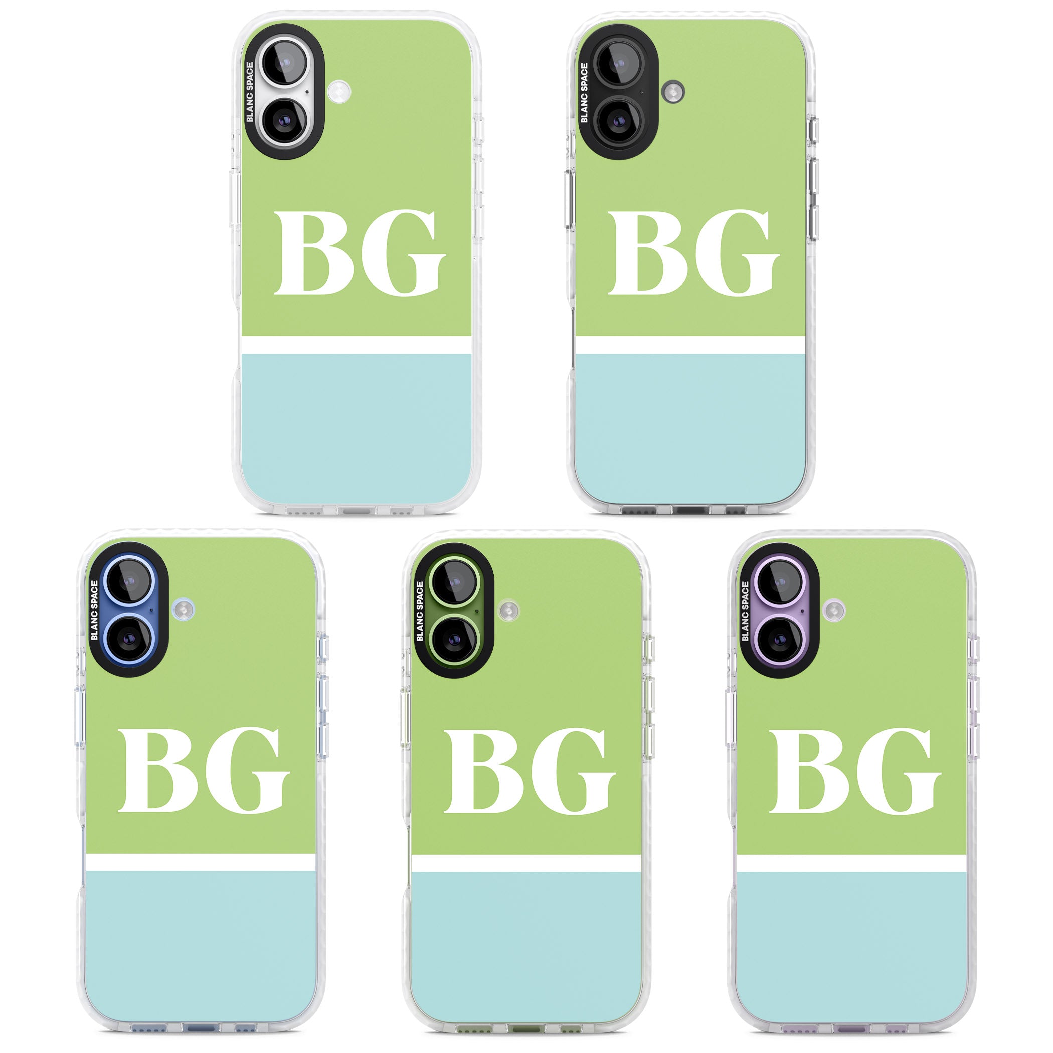 Personalised Colorblock: Green & Turquoise iPhone 17 Impact Clear Phone Case APT Impact Protection