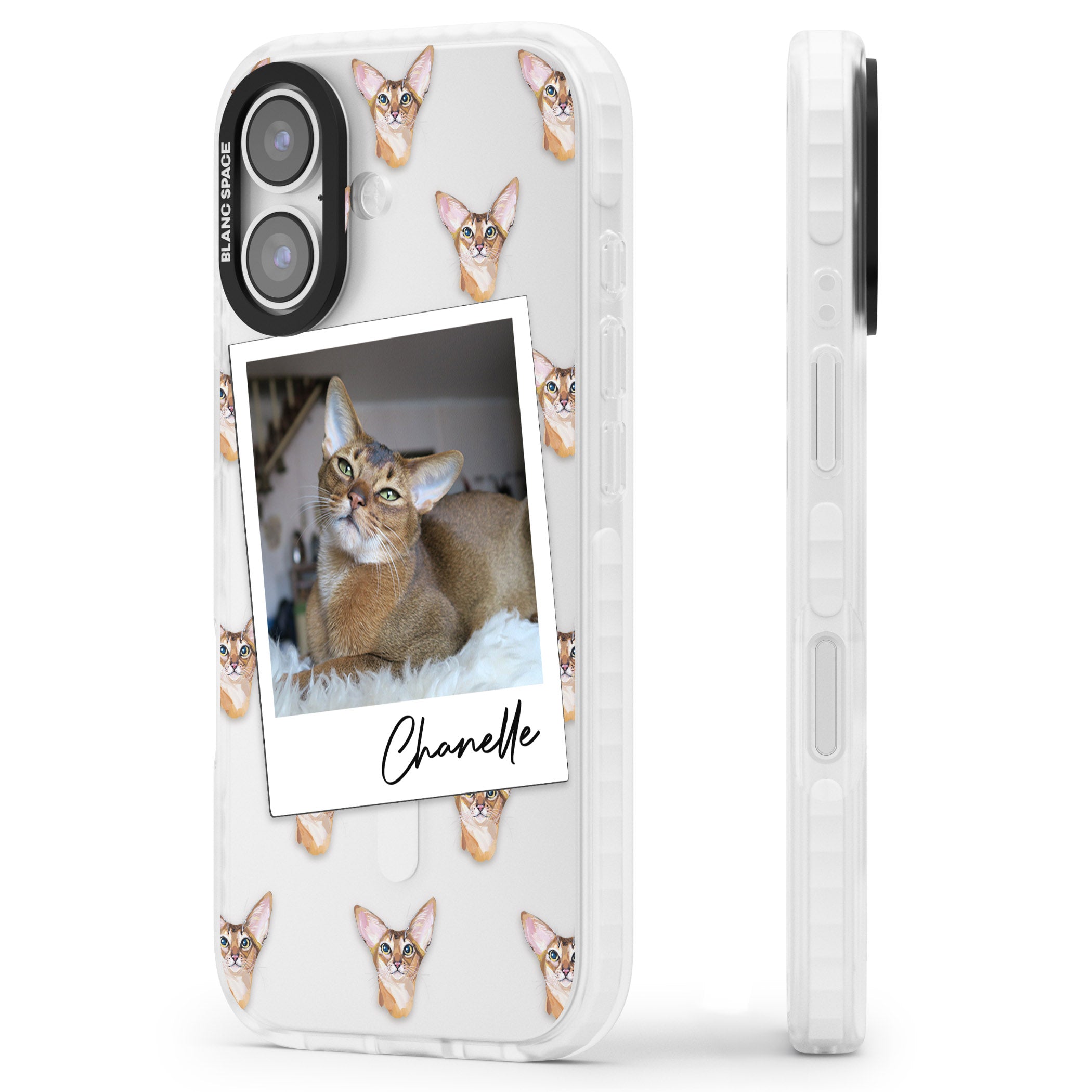 Personalised Abyssinian Cat Photo iPhone 17 Impact Clear Phone Case Side Profile