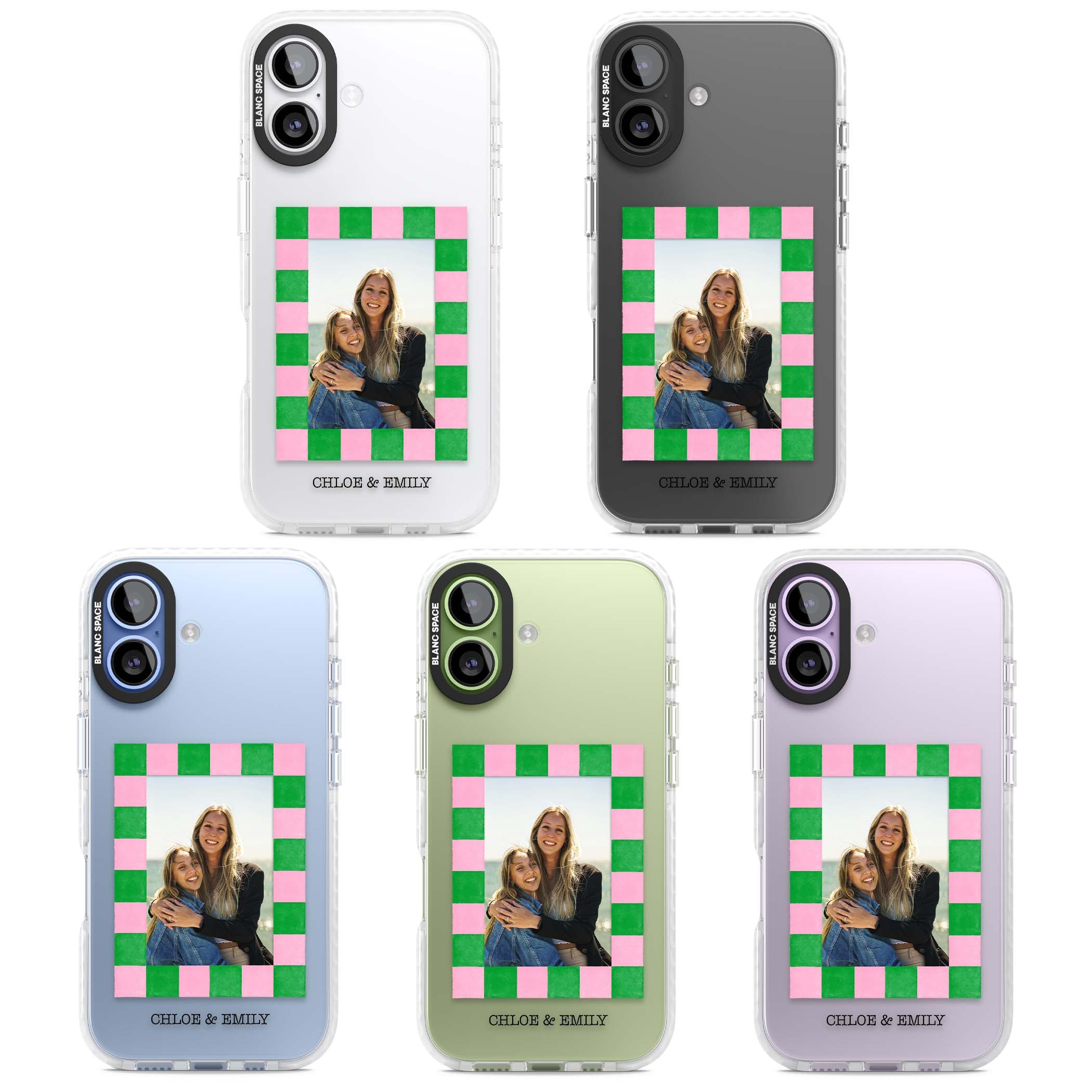 Riviera Check Photo cute iPhone case | Black Impact case for iPhone 17