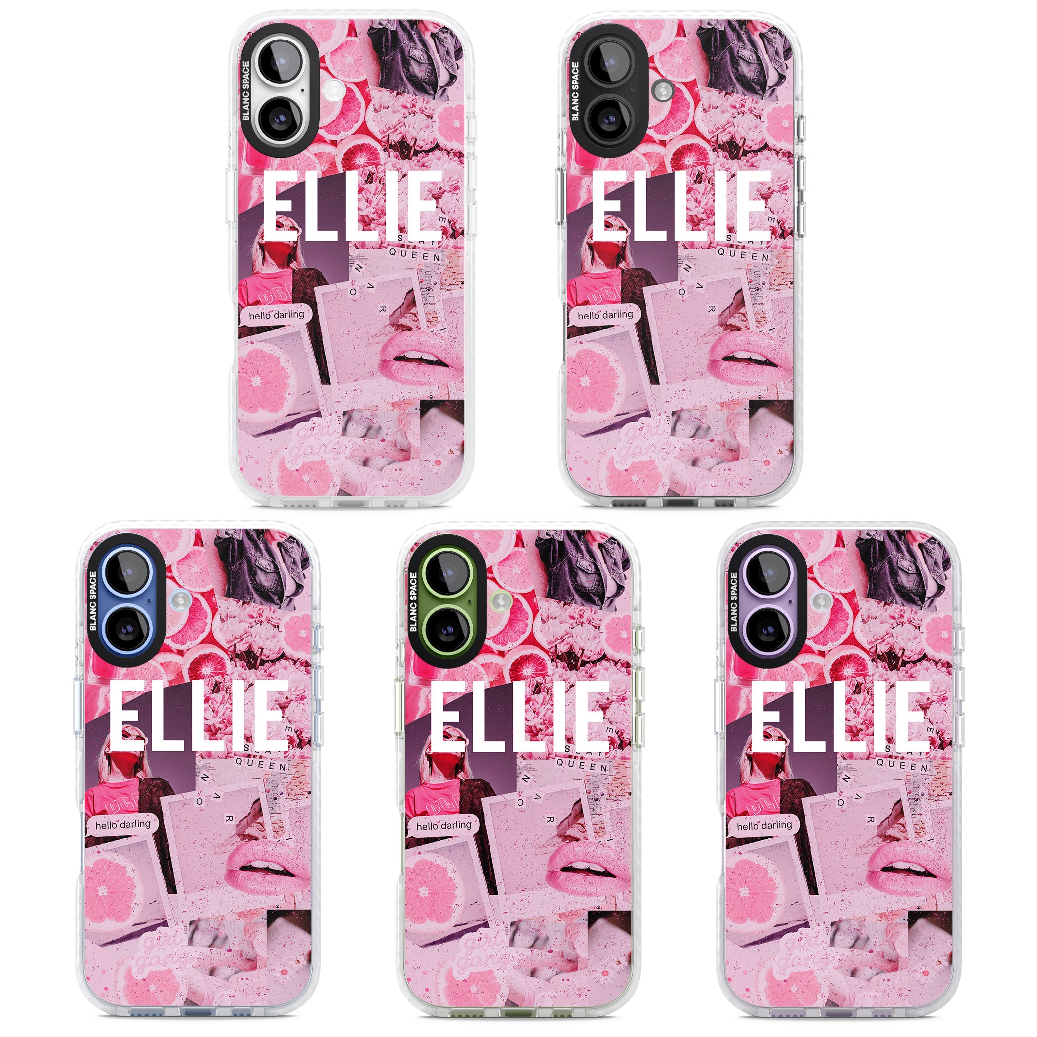 Personalised Sweet Pink Collage iPhone 17 Impact Clear Phone Case APT Impact Protection