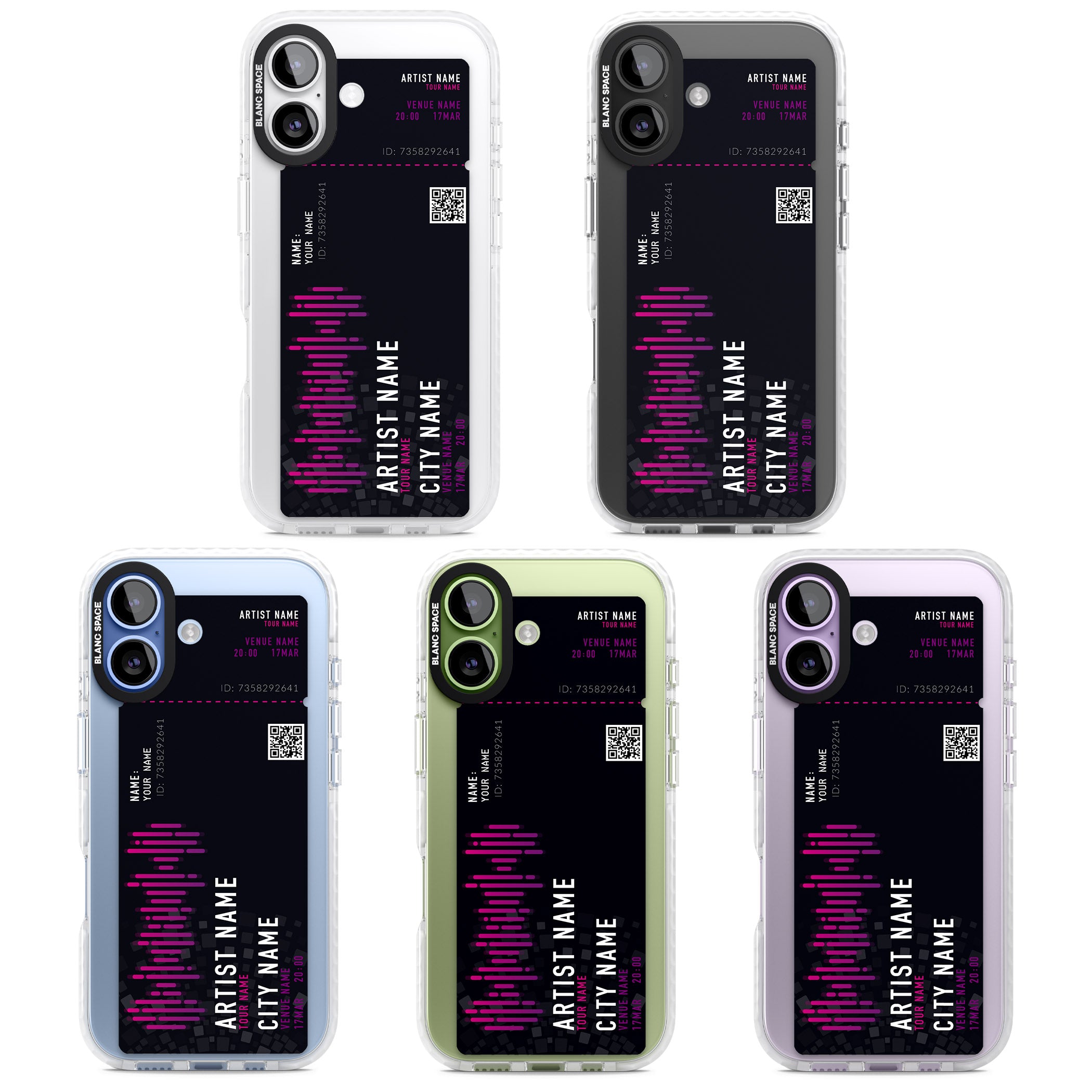 Personalised Concert Ticket iPhone 17 Impact Clear Phone Case APT Impact Protection