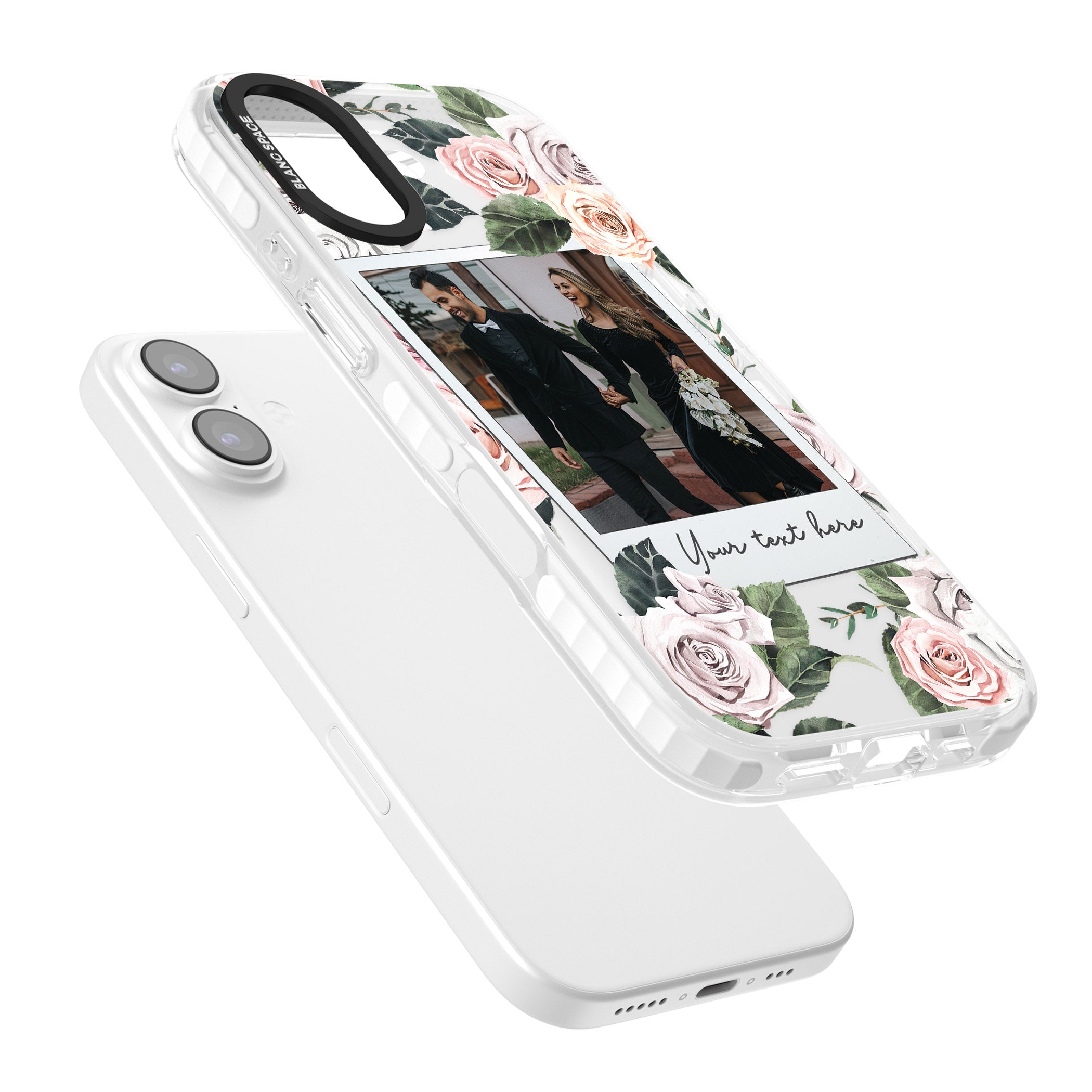 Personalised Floral Instant Camera Photo iPhone 17 Impact Clear Phone Case Colours