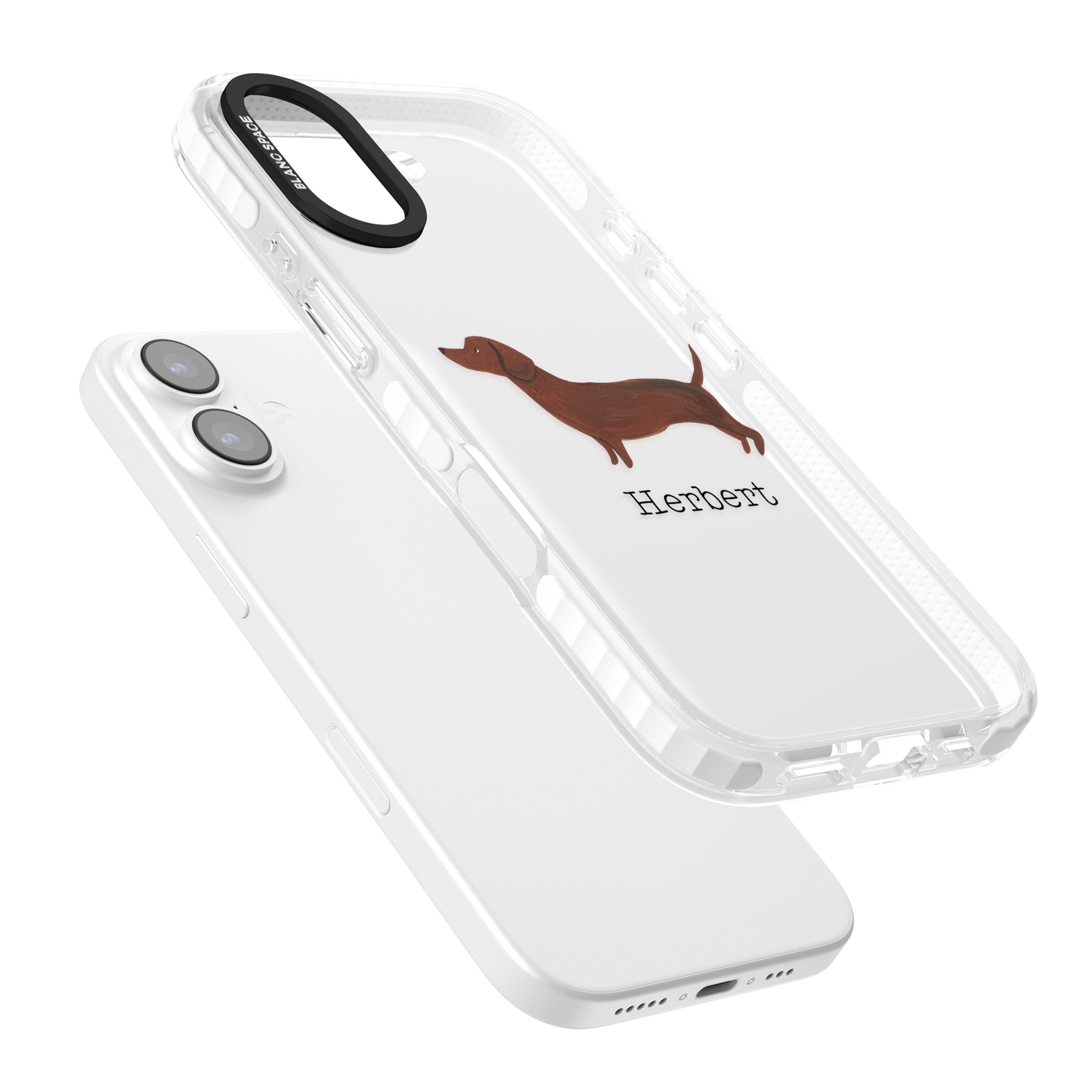 Personalised Sausage Dog iPhone 17 Impact Clear Phone Case Colours