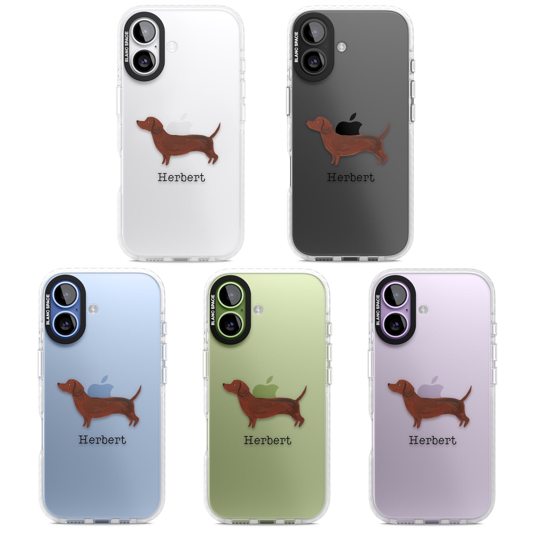 Personalised Sausage Dog iPhone 17 Impact Clear Phone Case APT Impact Protection