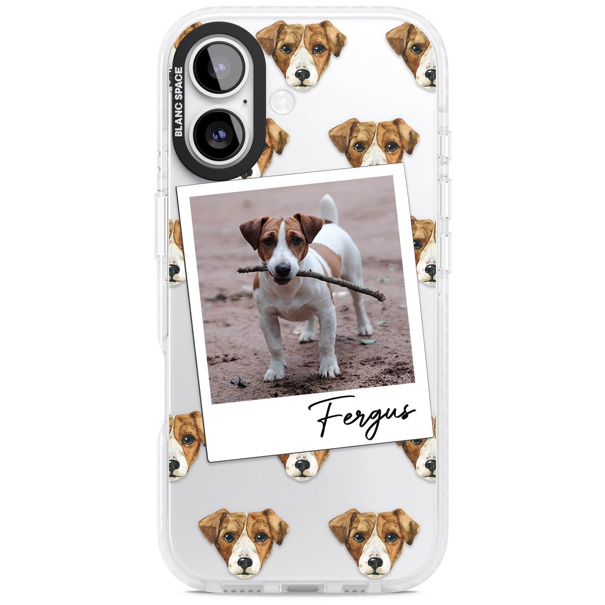 Personalised Jack Russell Instant Camera Photo iPhone 17 Impact Clear Phone Case