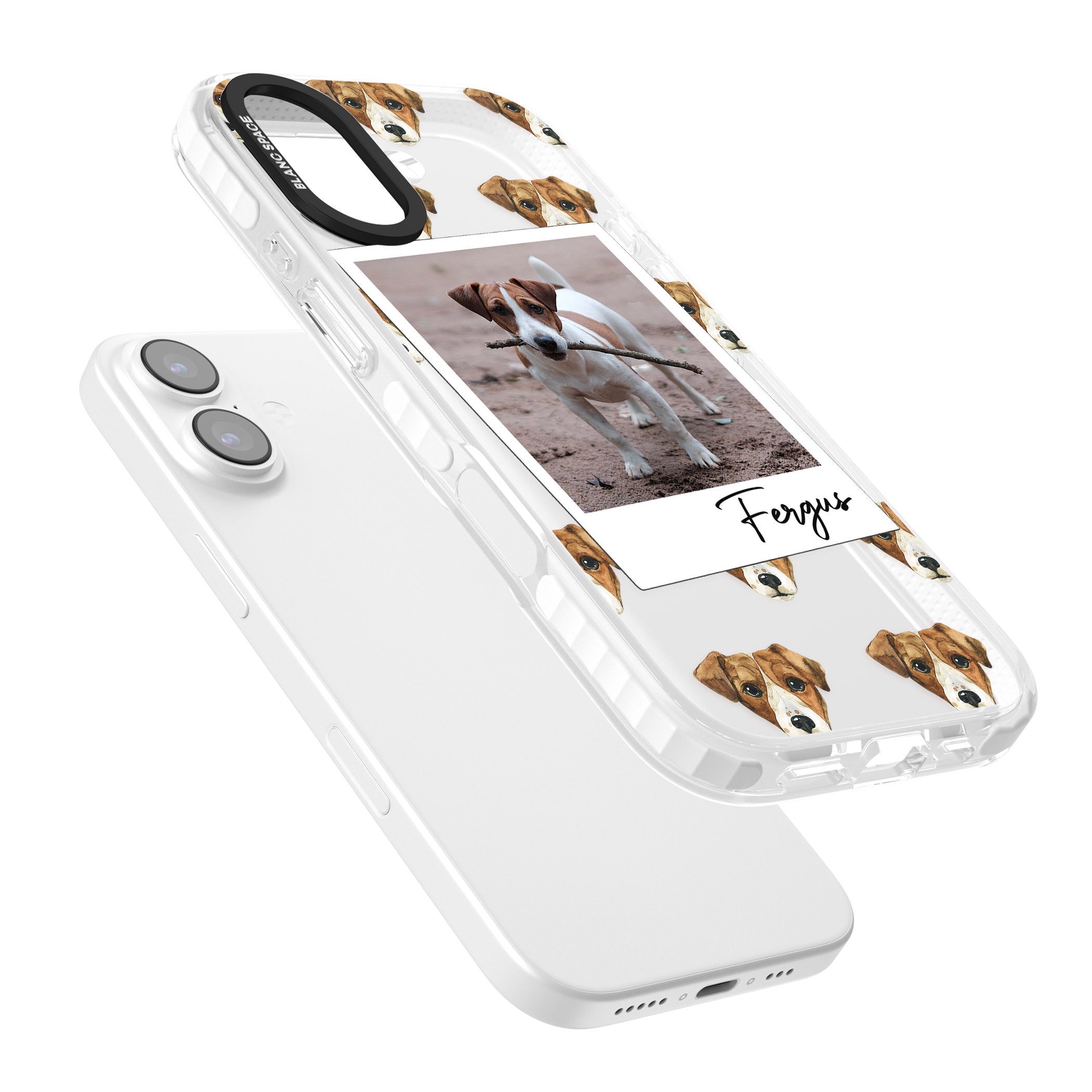 Personalised Jack Russell Instant Camera Photo iPhone 17 Impact Clear Phone Case Colours